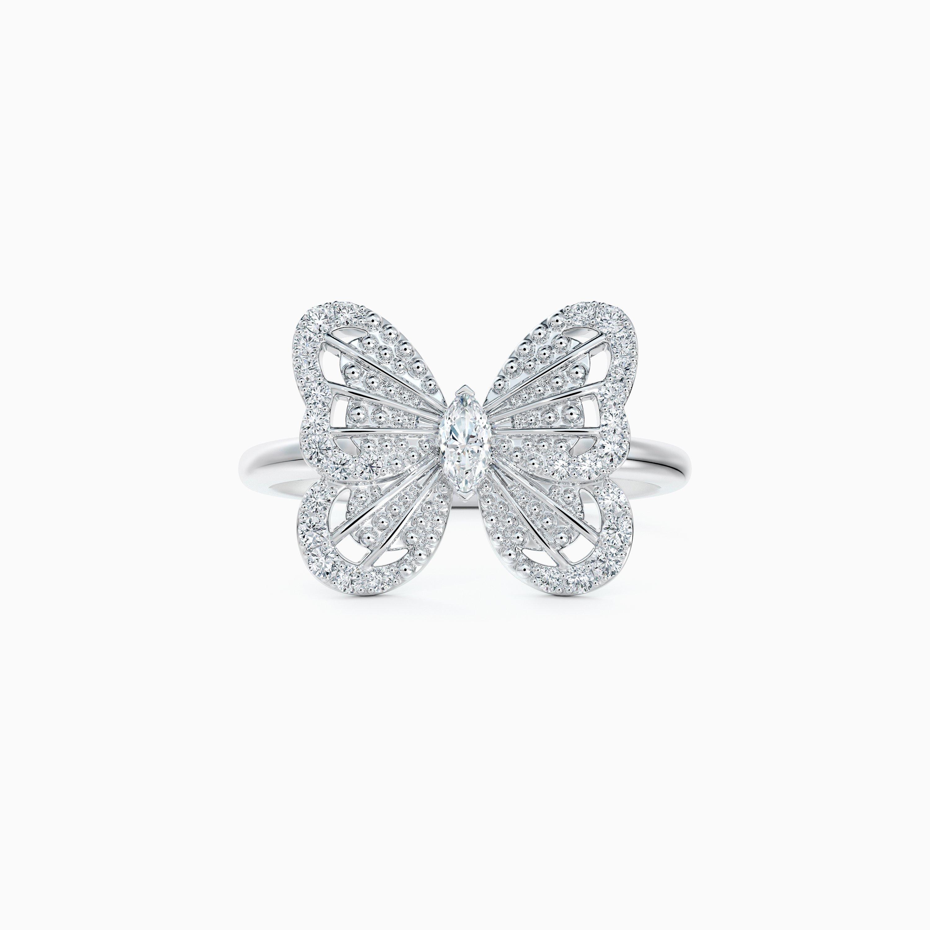 Portraits of Nature Butterfly Ring in White Gold, image 1