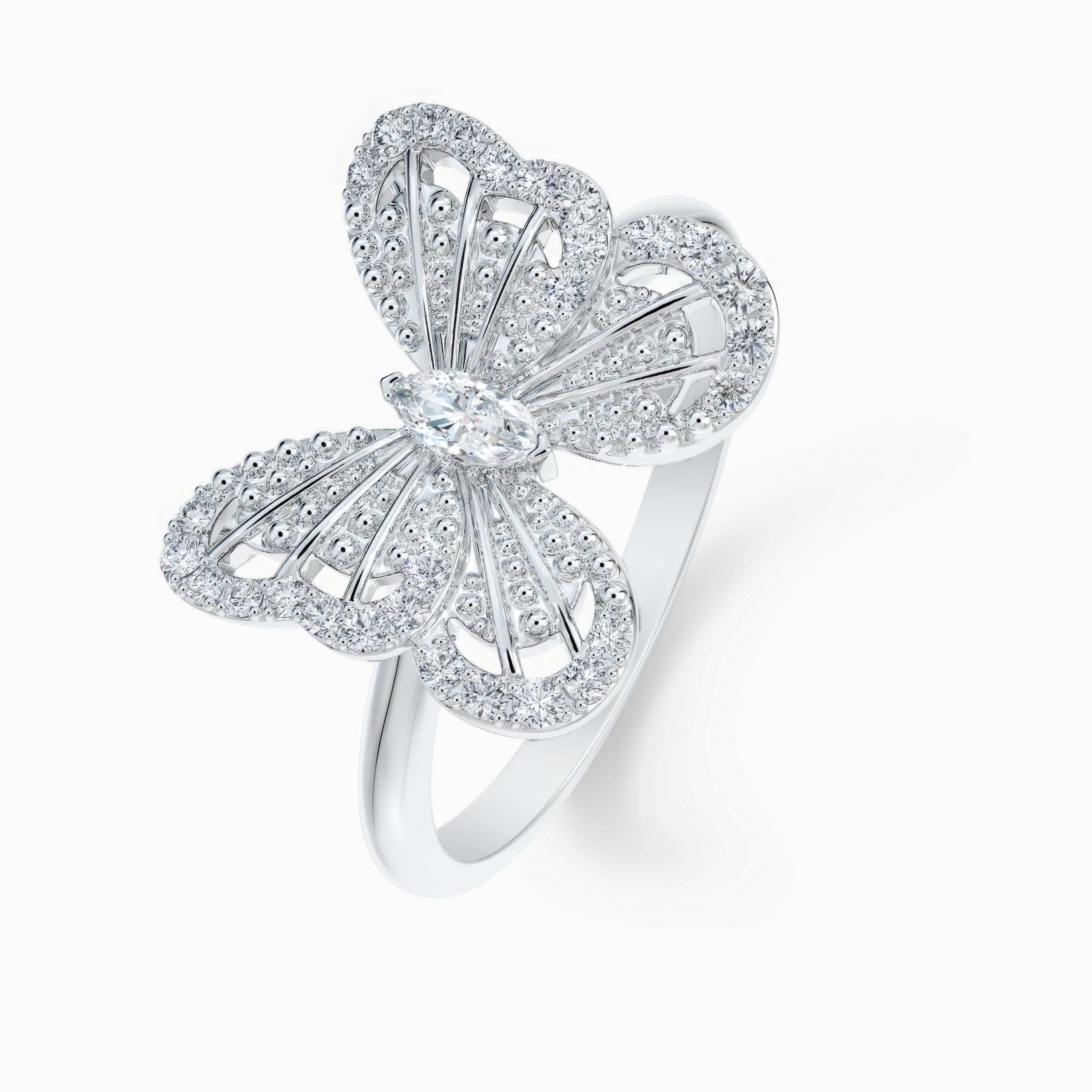 Bague Portraits of Nature Butterfly en Or Blanc, image 2