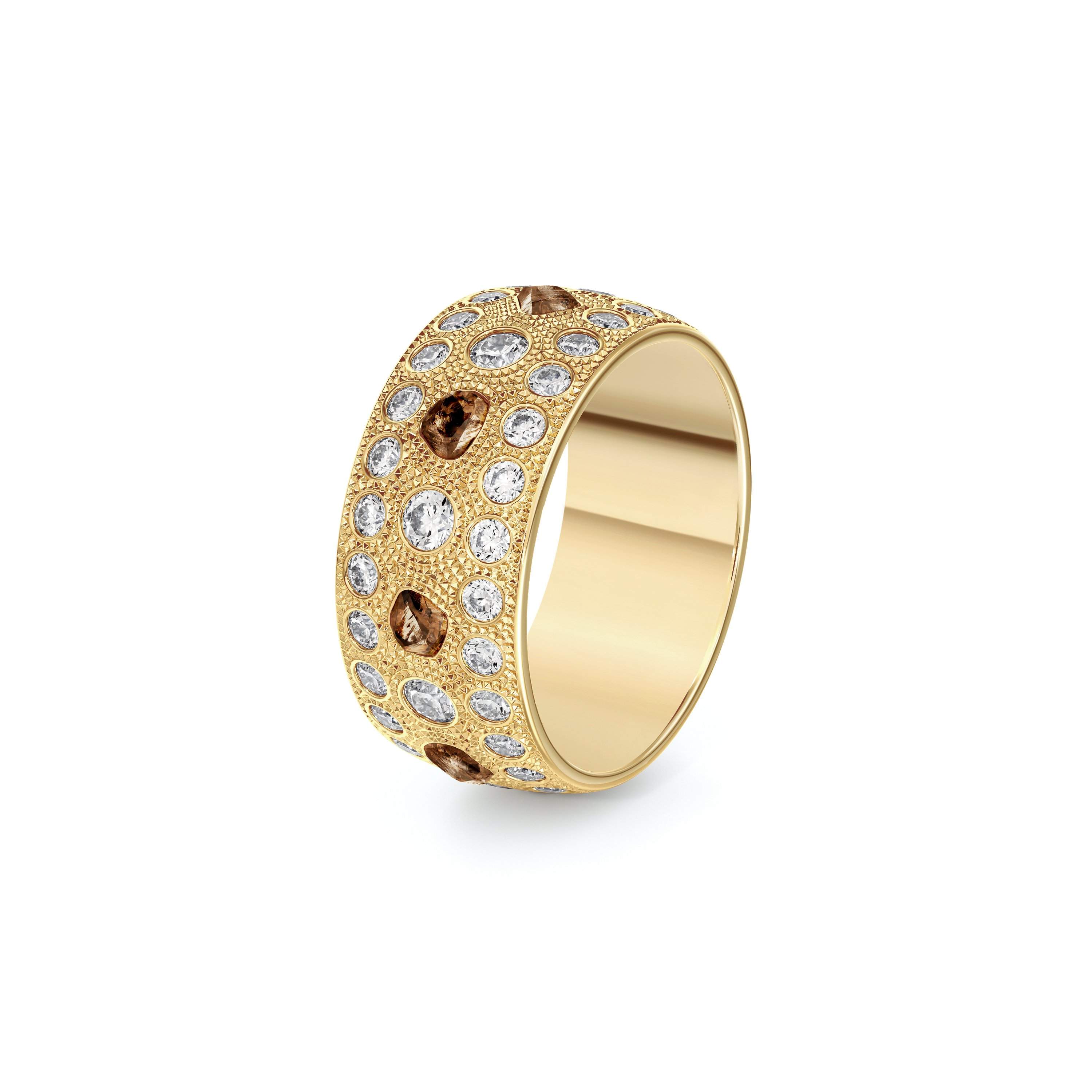 Bague large or jaune sale