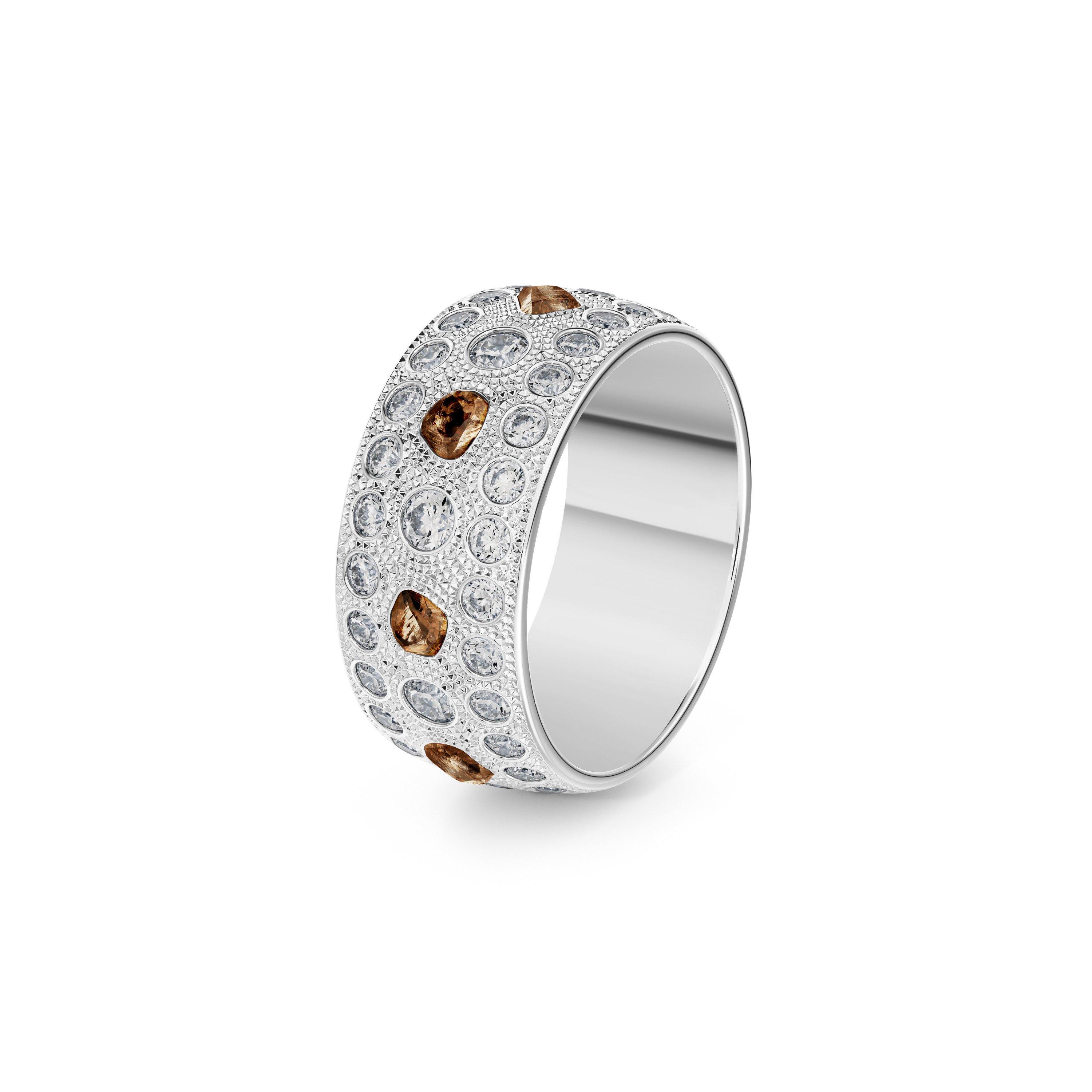 Talisman 寬版白金戒指, image 4