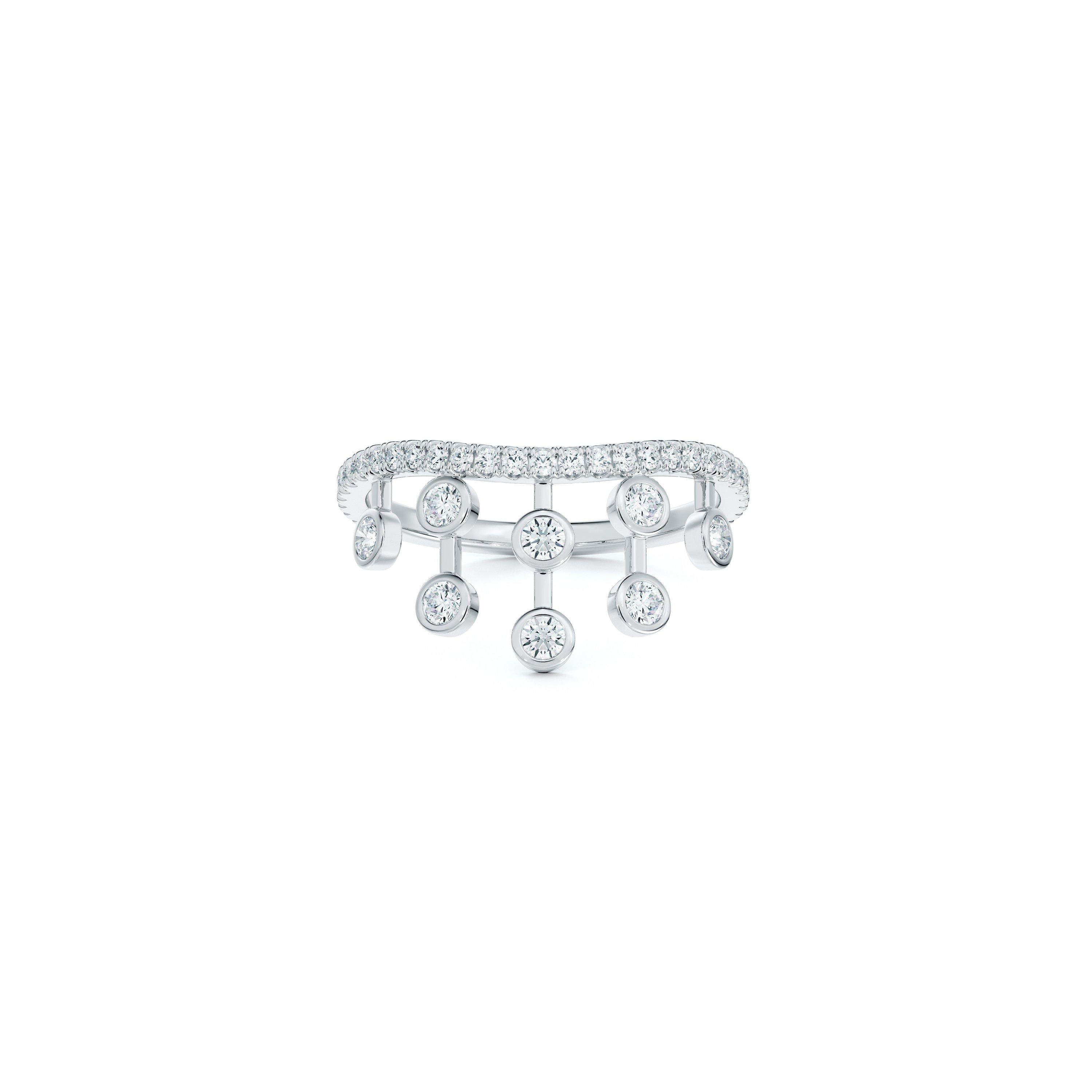 Dewdrop crown ring in platinum, image 1