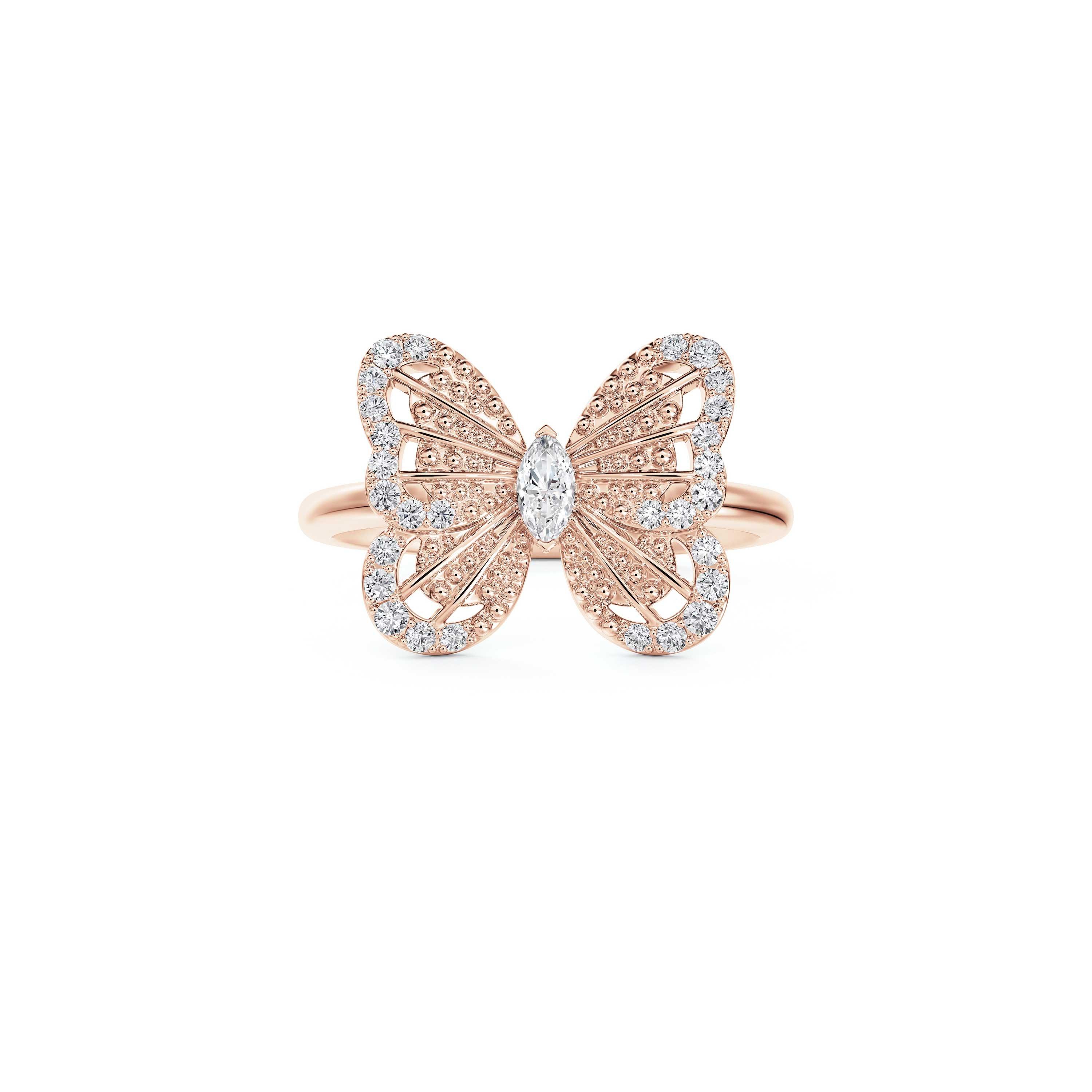 Portraits of Nature butterfly ring in rose gold, image 1