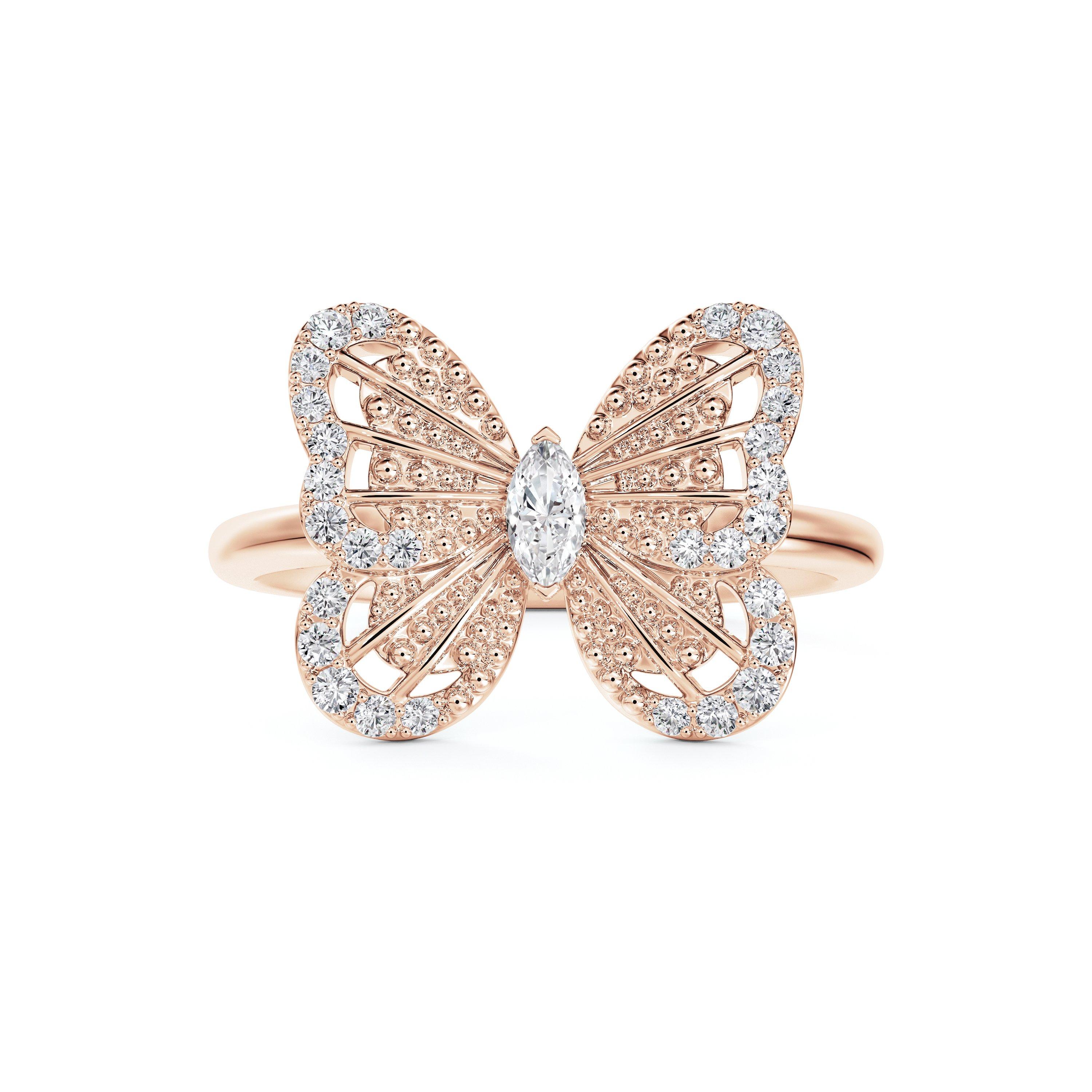 Portraits of Nature butterfly ring in rose gold, image 1