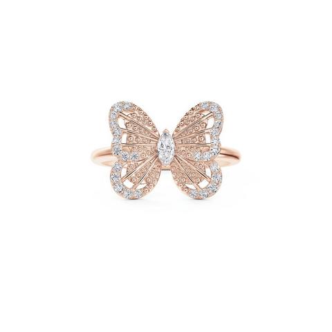 Bague Portraits of Nature butterfly en or rose