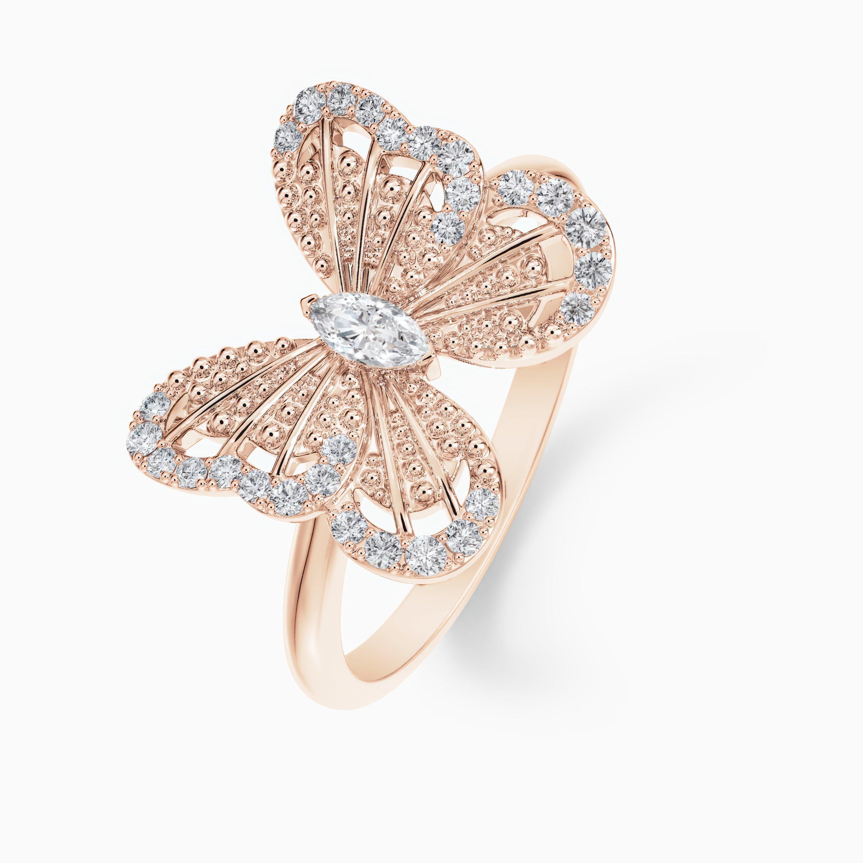 Portraits of Nature Butterfly Ring in Rose Gold, image 2