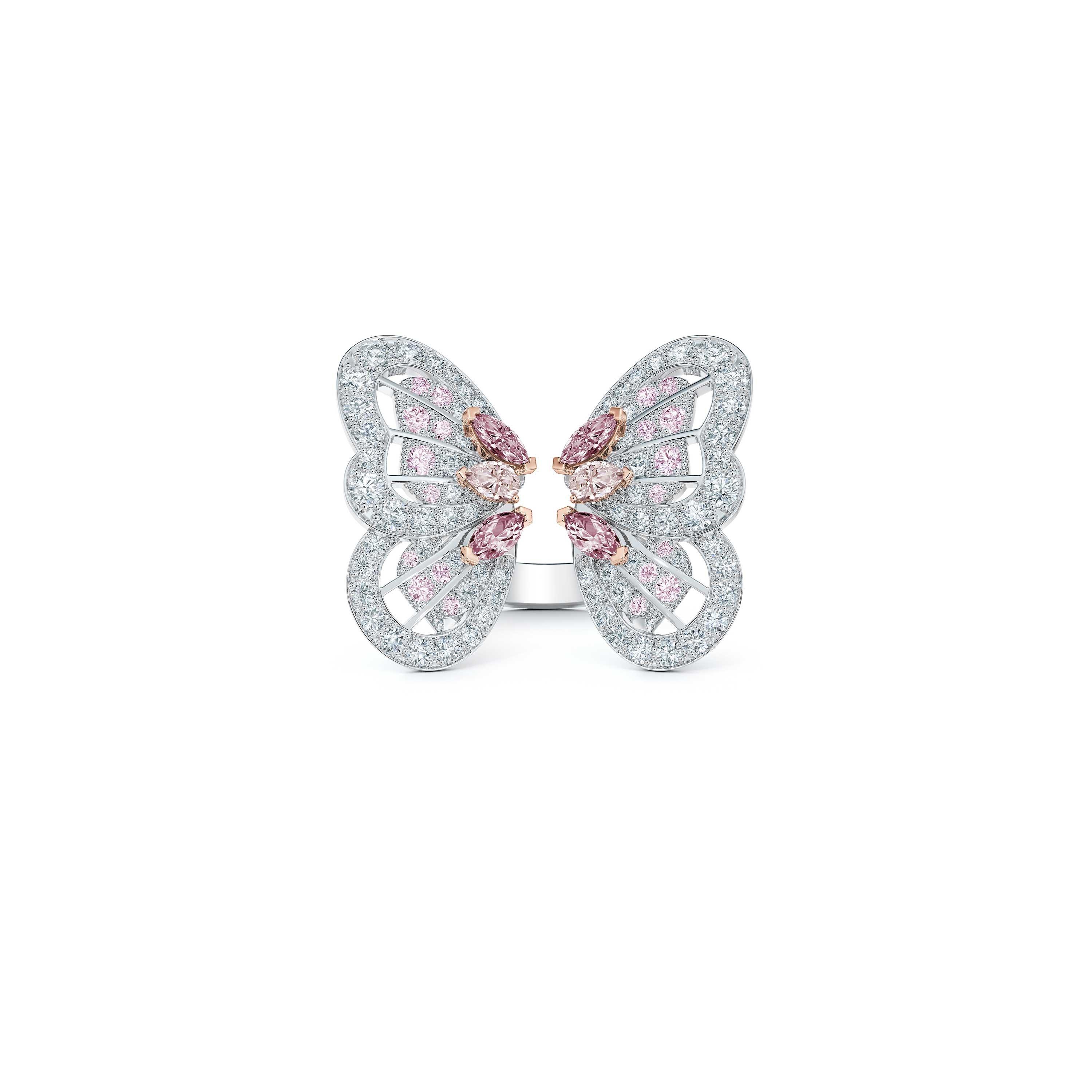 Fancy Pink Portraits of Nature Butterfly Ring