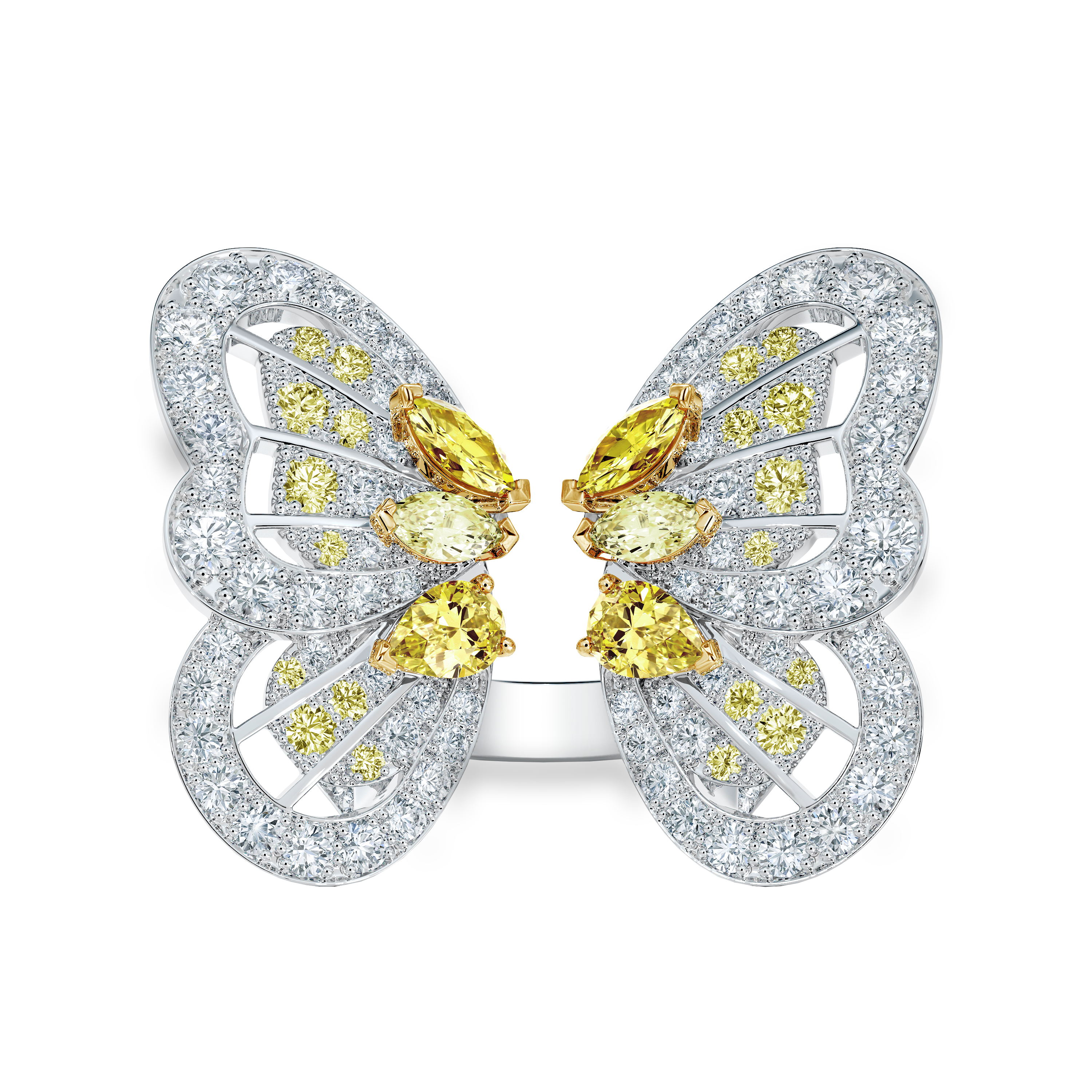 Fancy Yellow Portraits of Nature Butterfly Ring Fancy Yellow Portraits of Nature Butterfly Ring, image 1