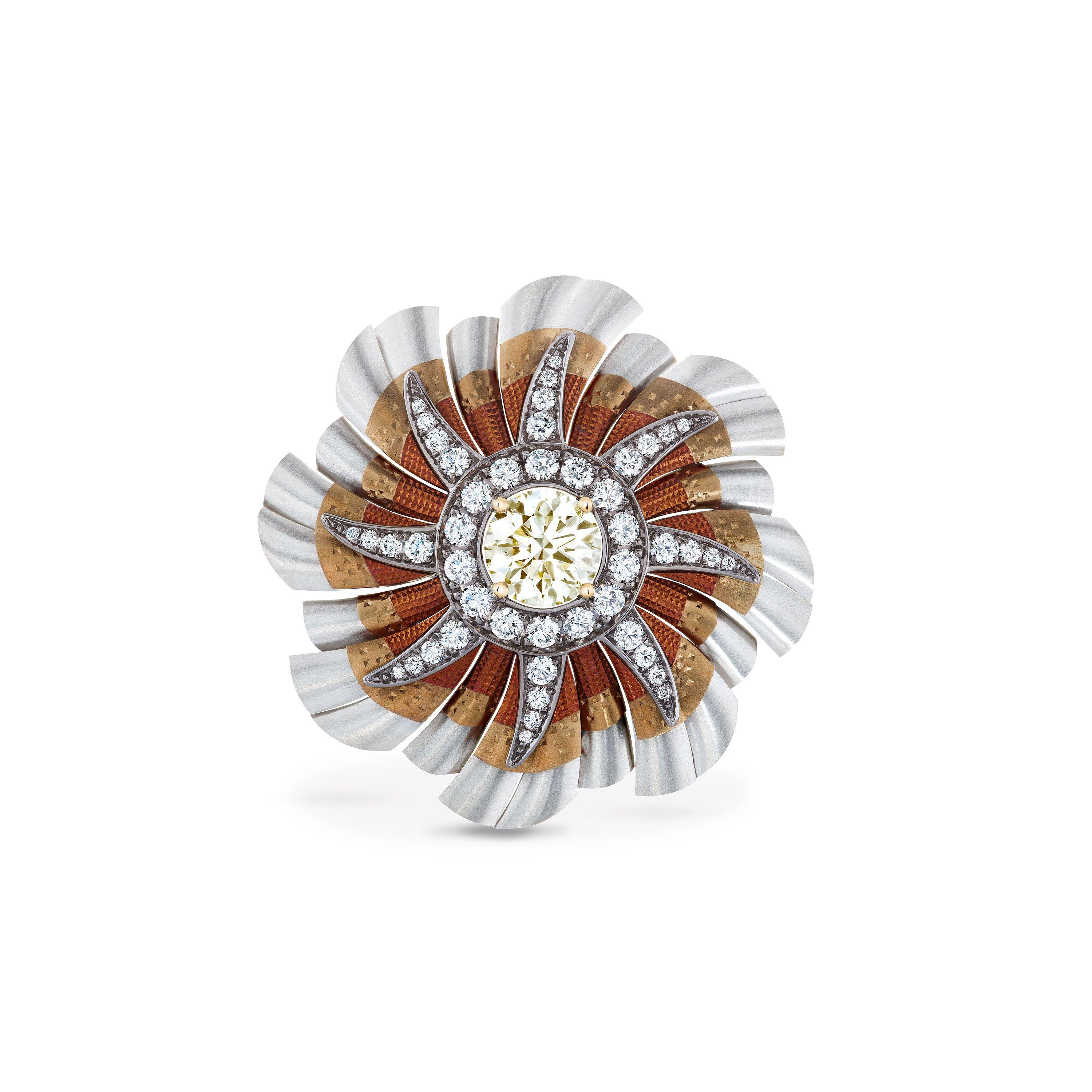 Diamond Coral Onyx 18KYG Contemporary Cocktail Ring – Bardys