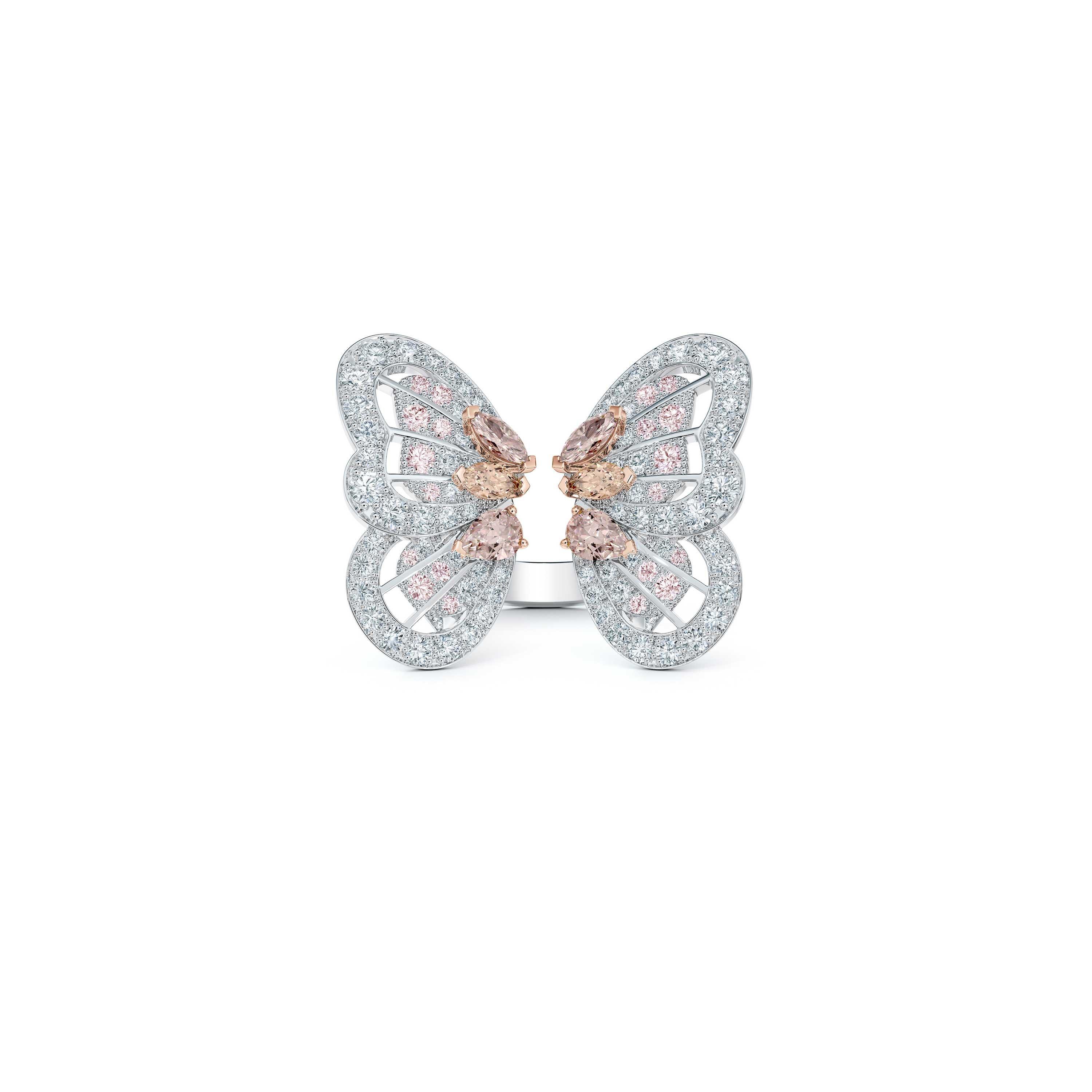 Fancy Pinkish Brown Portraits of Nature Butterfly Ring, image 1