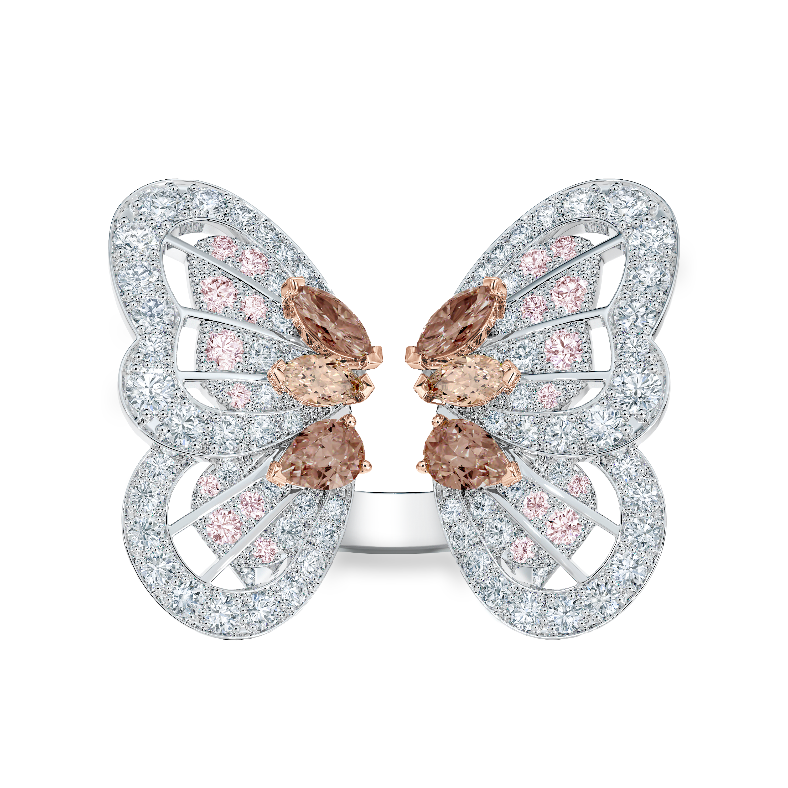 Bague Portraits of Nature Butterfly Diamants Brun Ros&eacute;, image 1