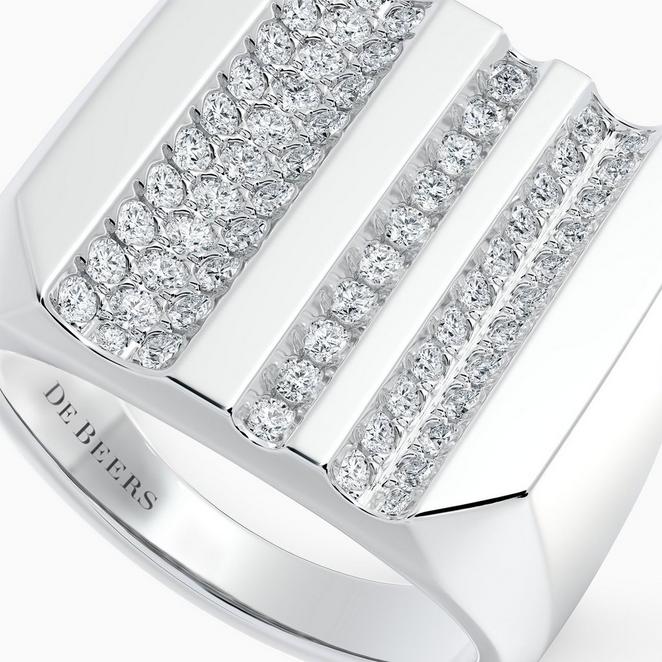 De Beers RVL signet Ring in white gold, image 2