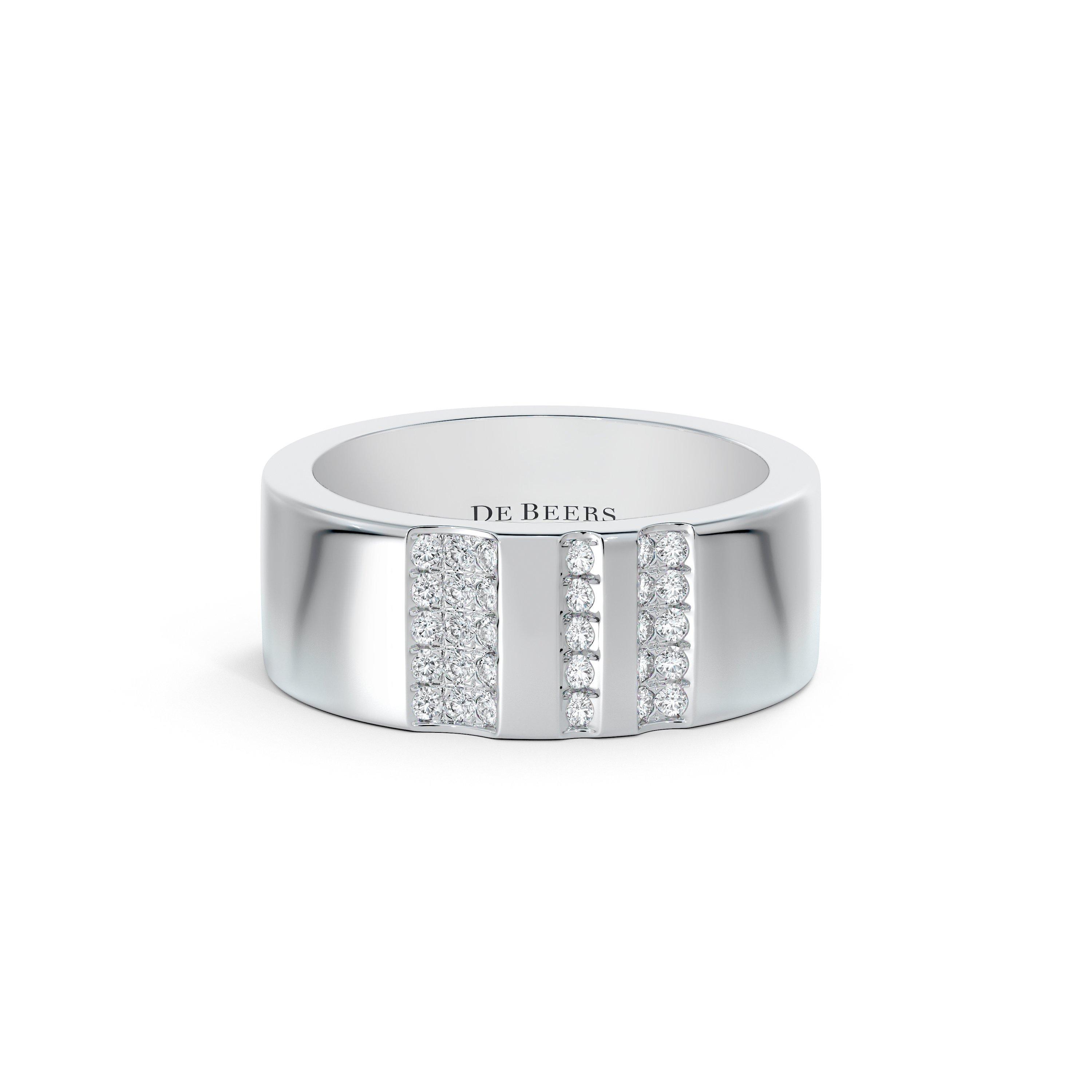 De Beers RVL Band Ring in White Gold