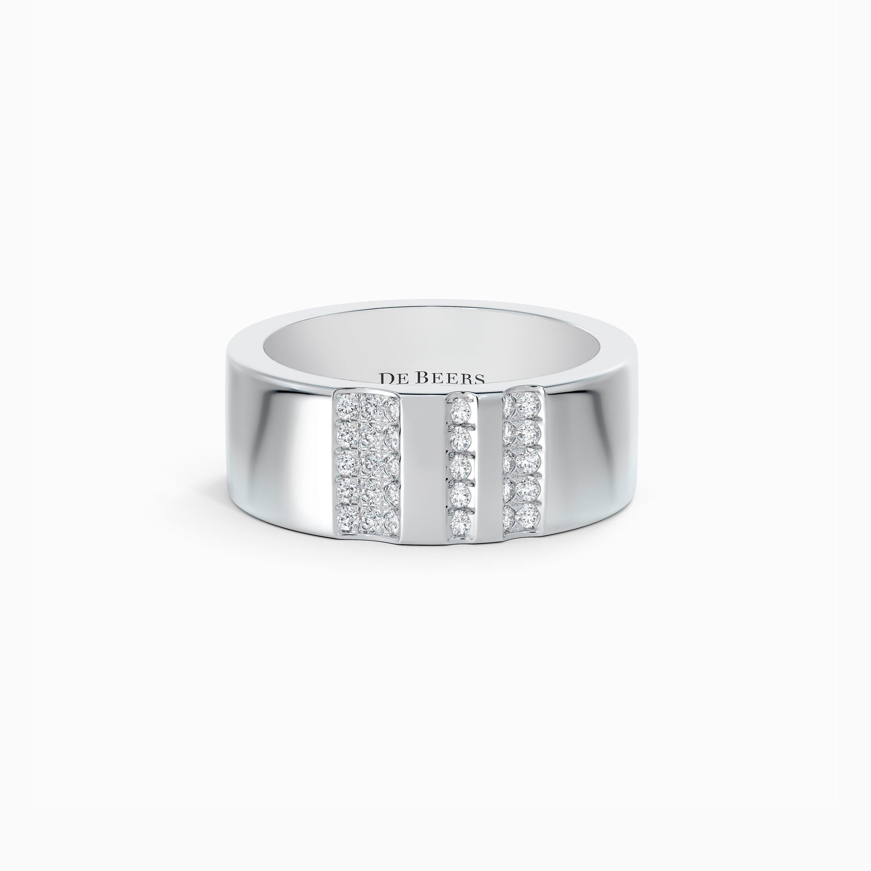 De Beers RVL Band Ring in White Gold, image 1