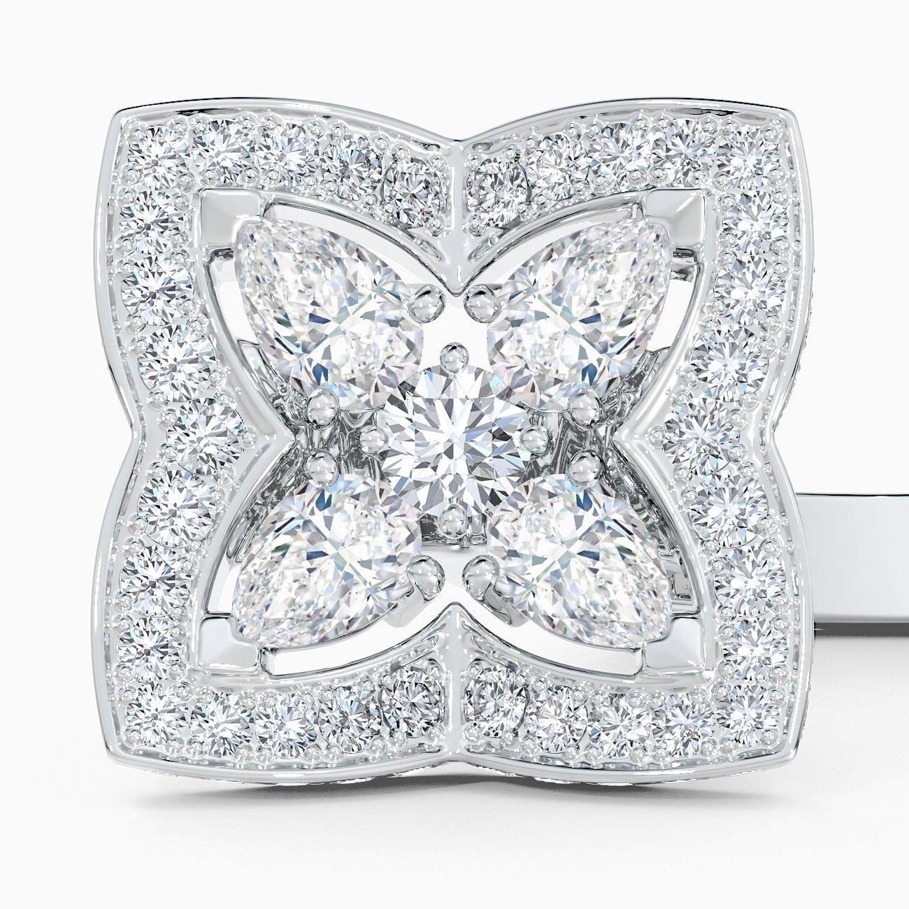 Enchanted Lotus 開放式白金鉆石戒指, image 1