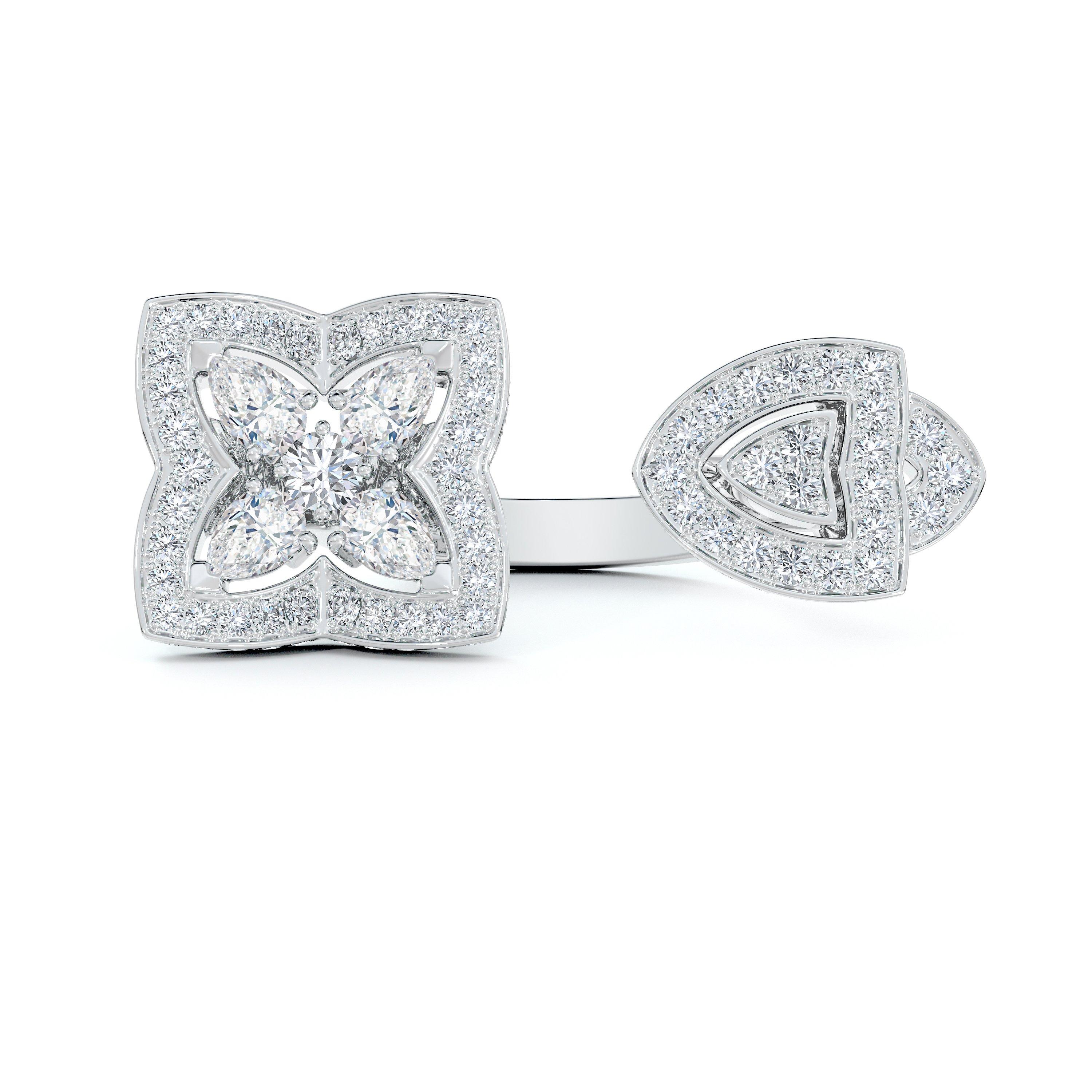 De Beers Jewellers 18kt White Gold Enchanted Lotus Diamond Ring