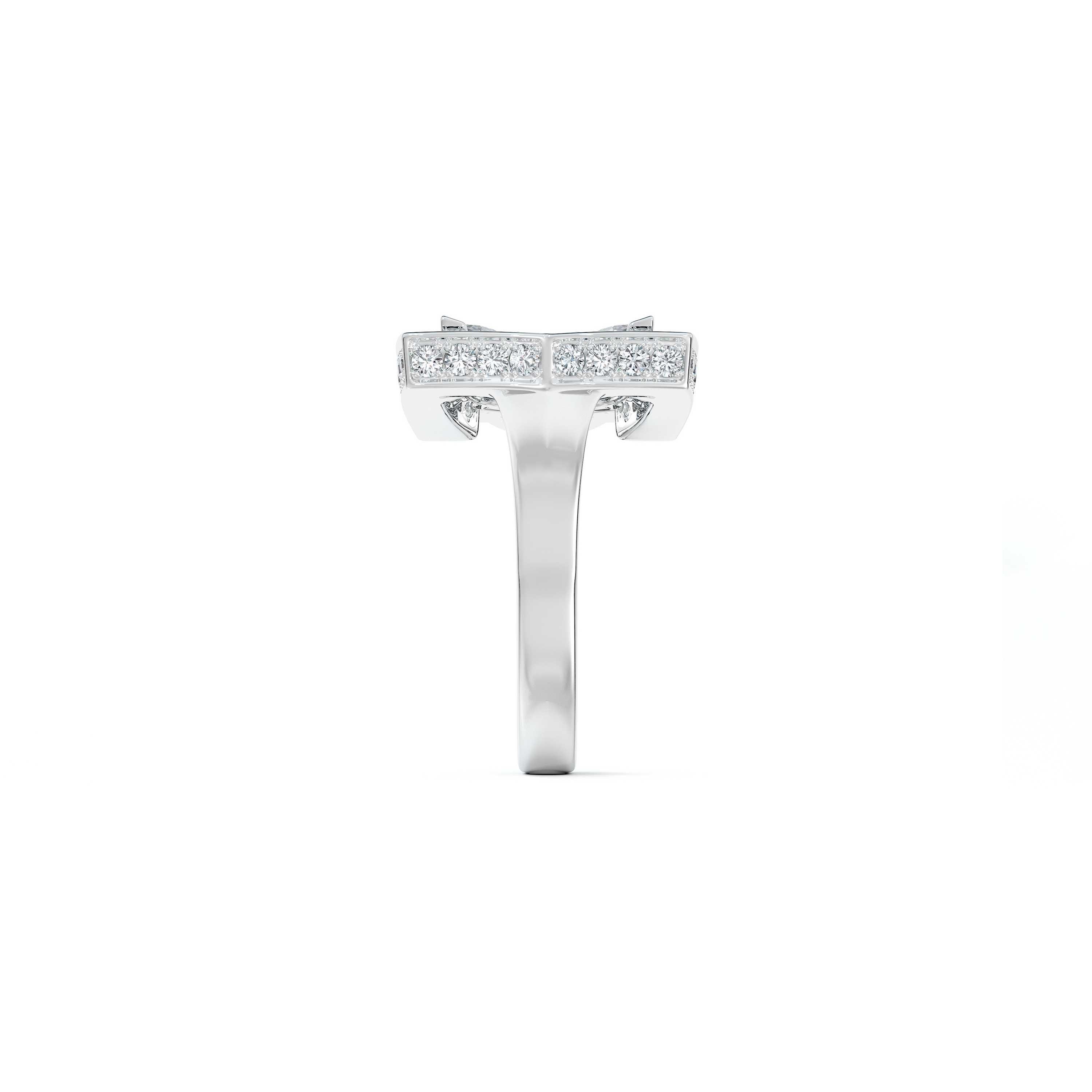 Enchanted Lotus 開放式白金鉆石戒指, image 3