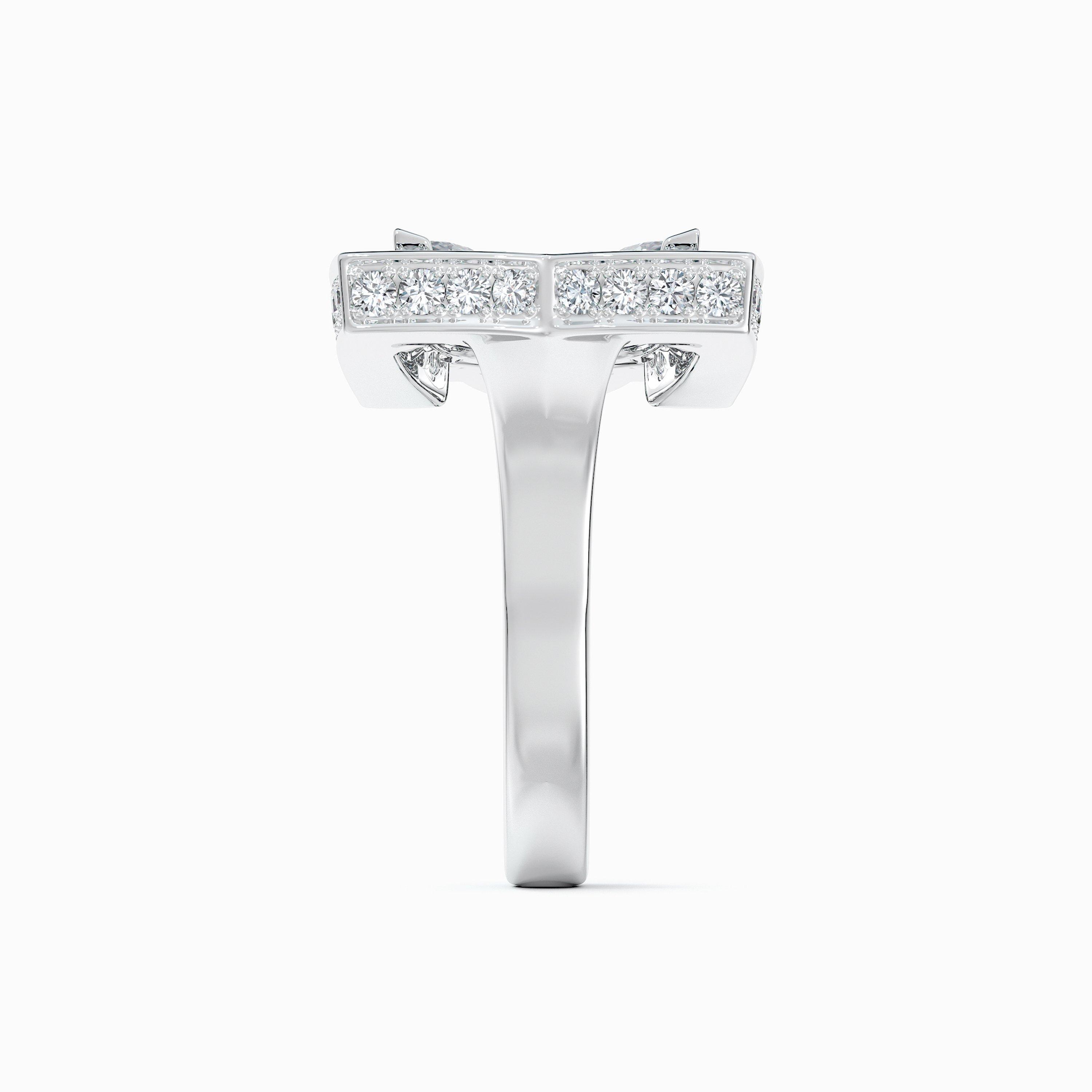 Enchanted Lotus 开放式白金钻石戒指, image 4