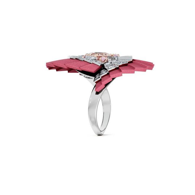 Ascending Shadows Pink Cocktail Ring