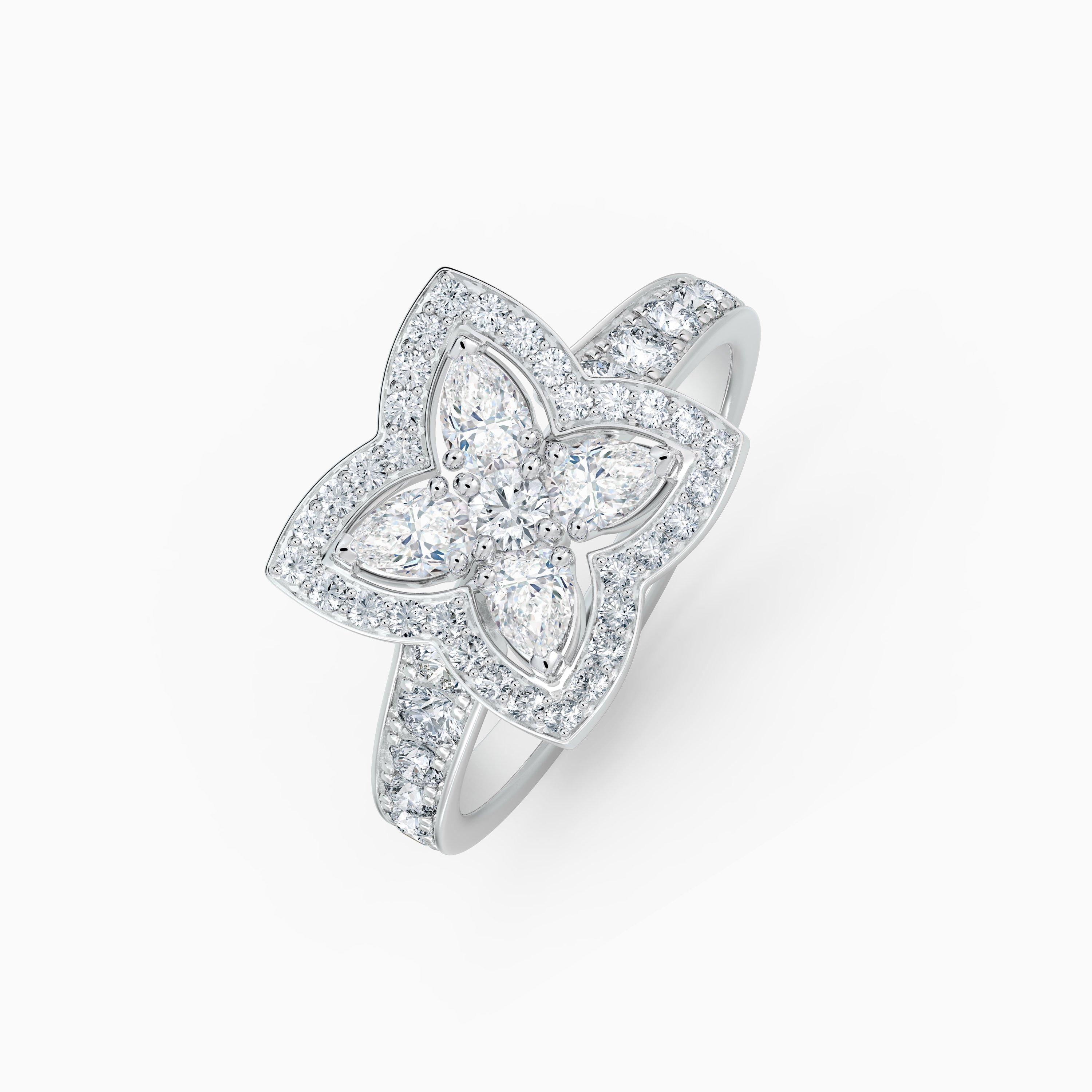 Enchanted Lotus Ring in White Gold, image 2