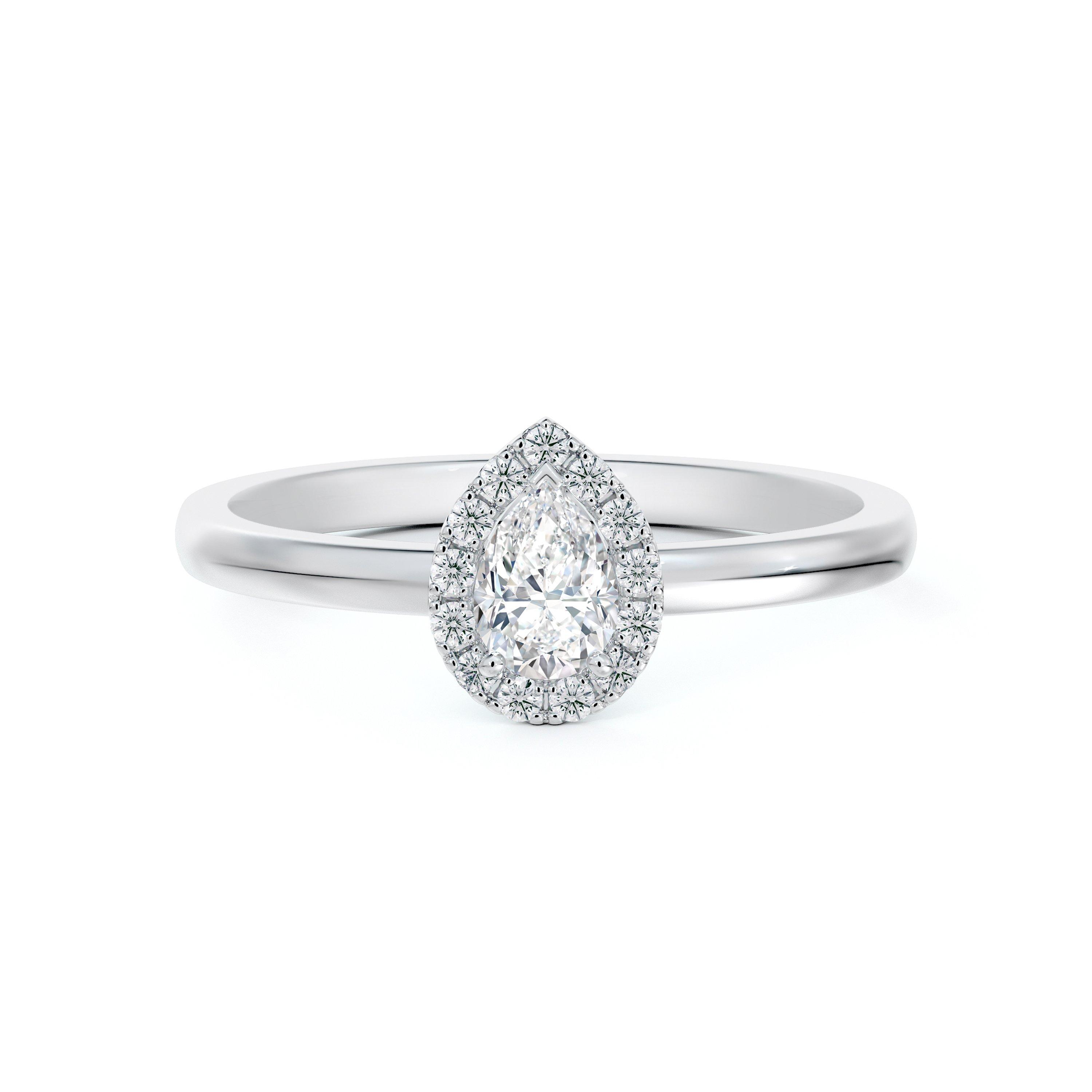 Aura pear-shaped diamond ring, image 1