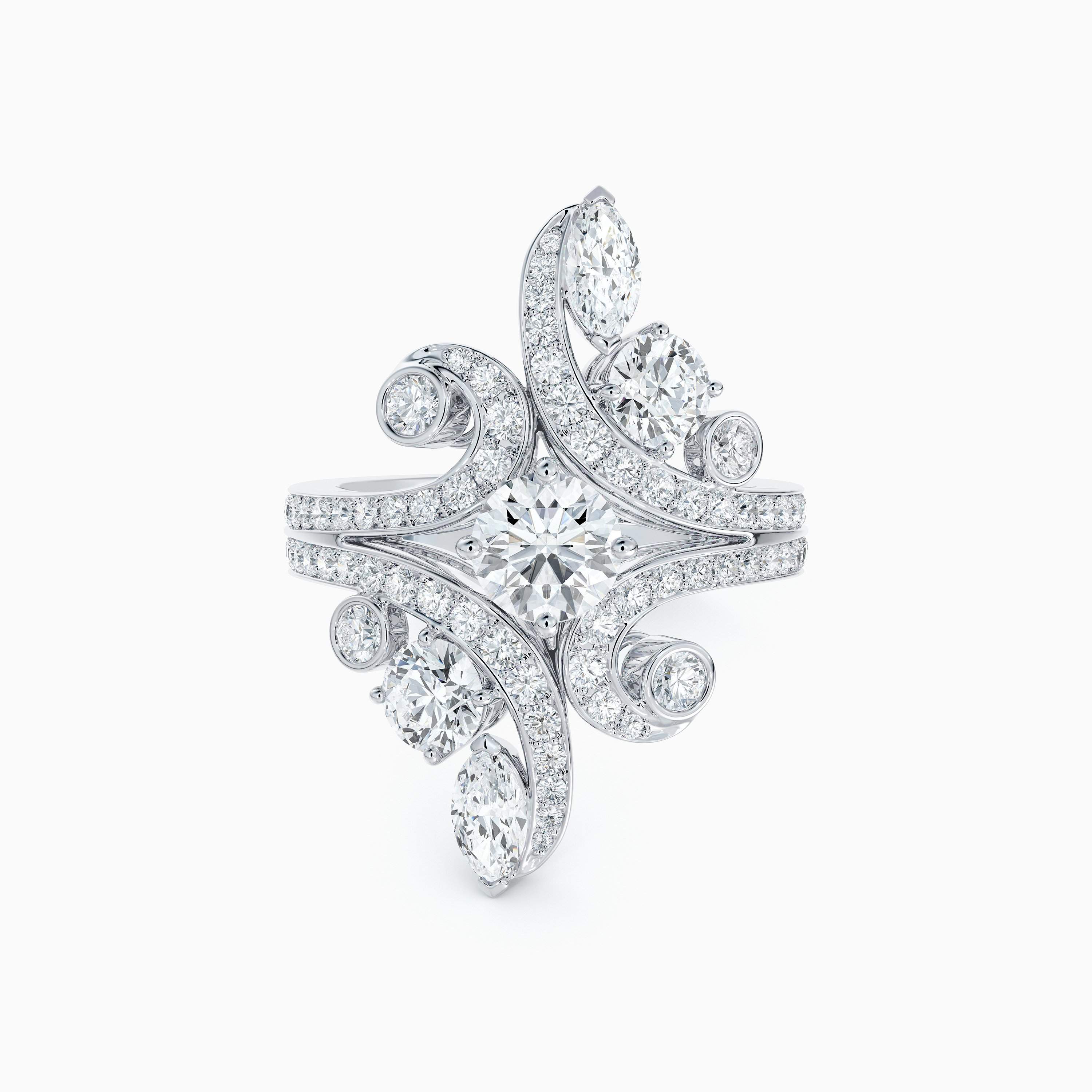 Adonis Rose Ring in white gold with round brilliant and marquise diamonds Adonis Rose Ring in white gold with round brilliant and marquise diamonds, image 1