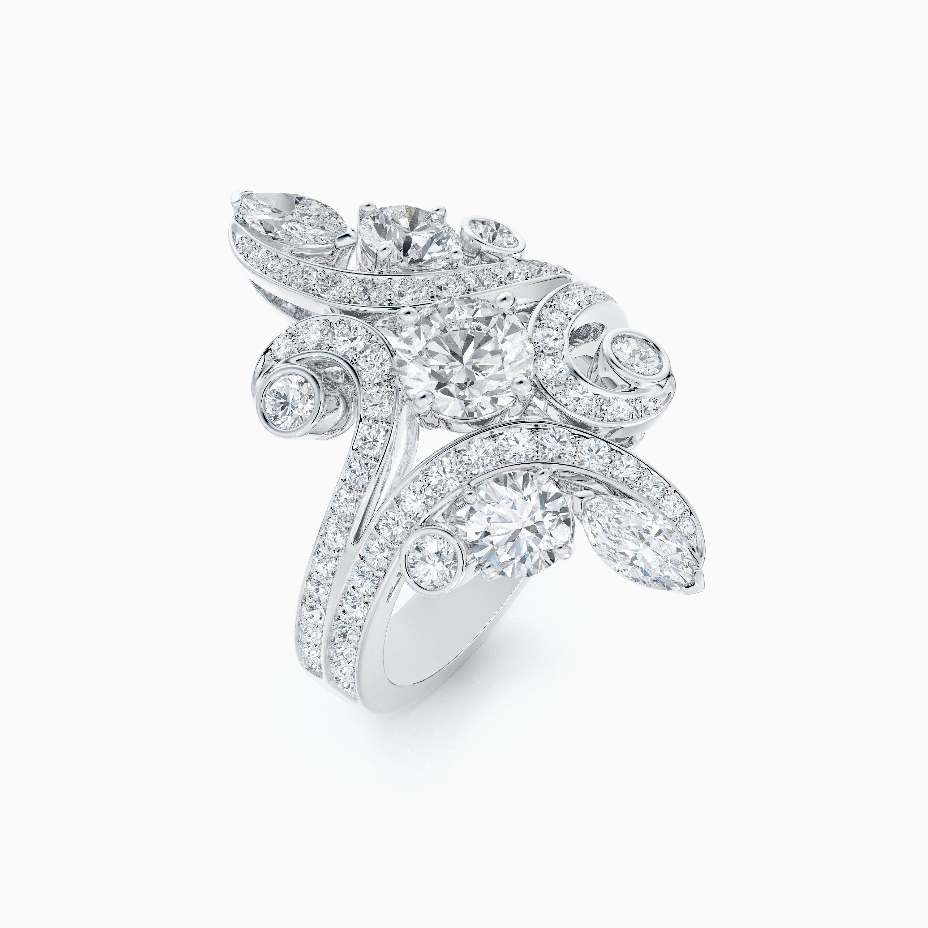 Adonis Rose Cocktail Ring in White Gold, image 2