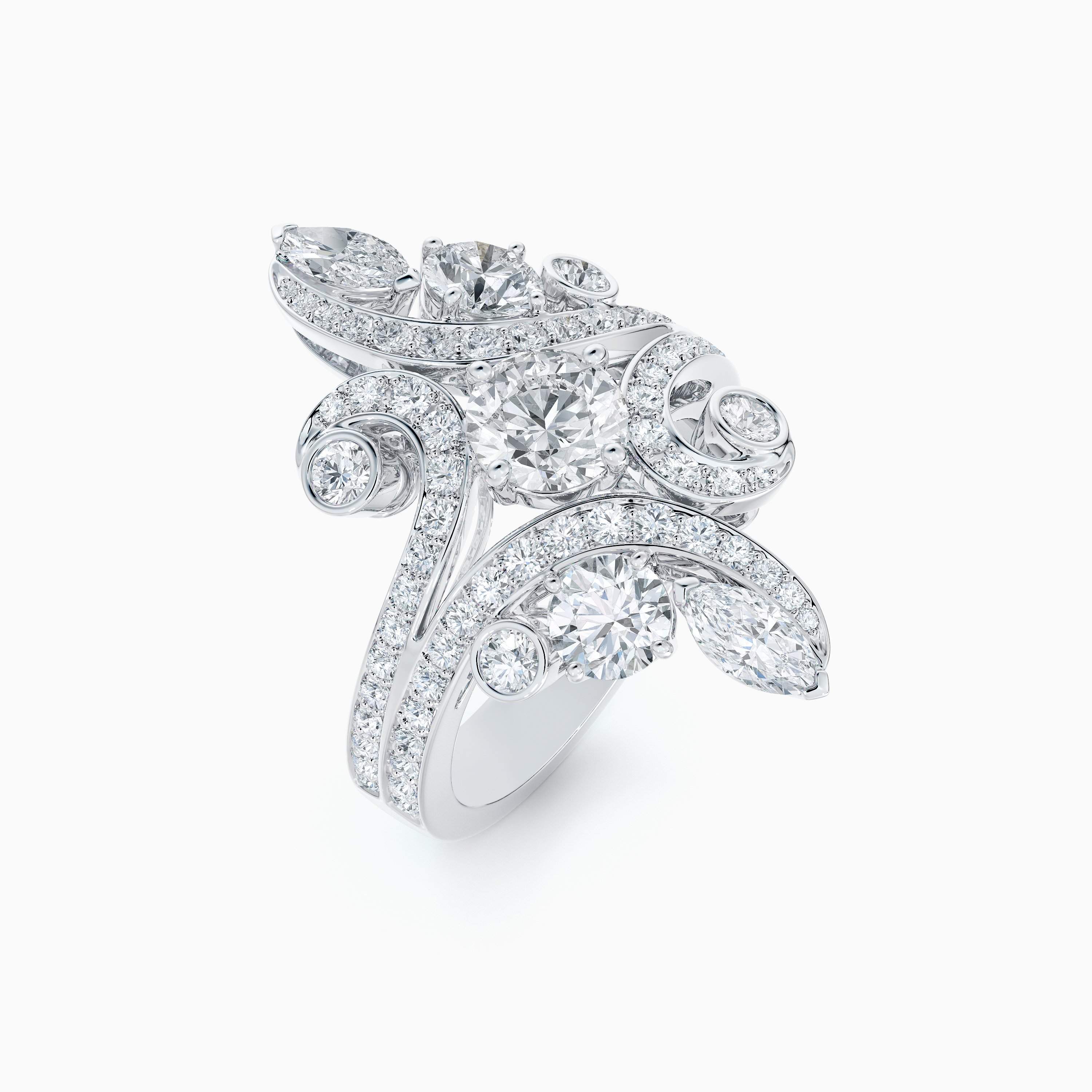 Adonis Rose Ring in white gold with round brilliant and marquise diamonds Adonis Rose Ring in white gold with round brilliant and marquise diamonds, image 2