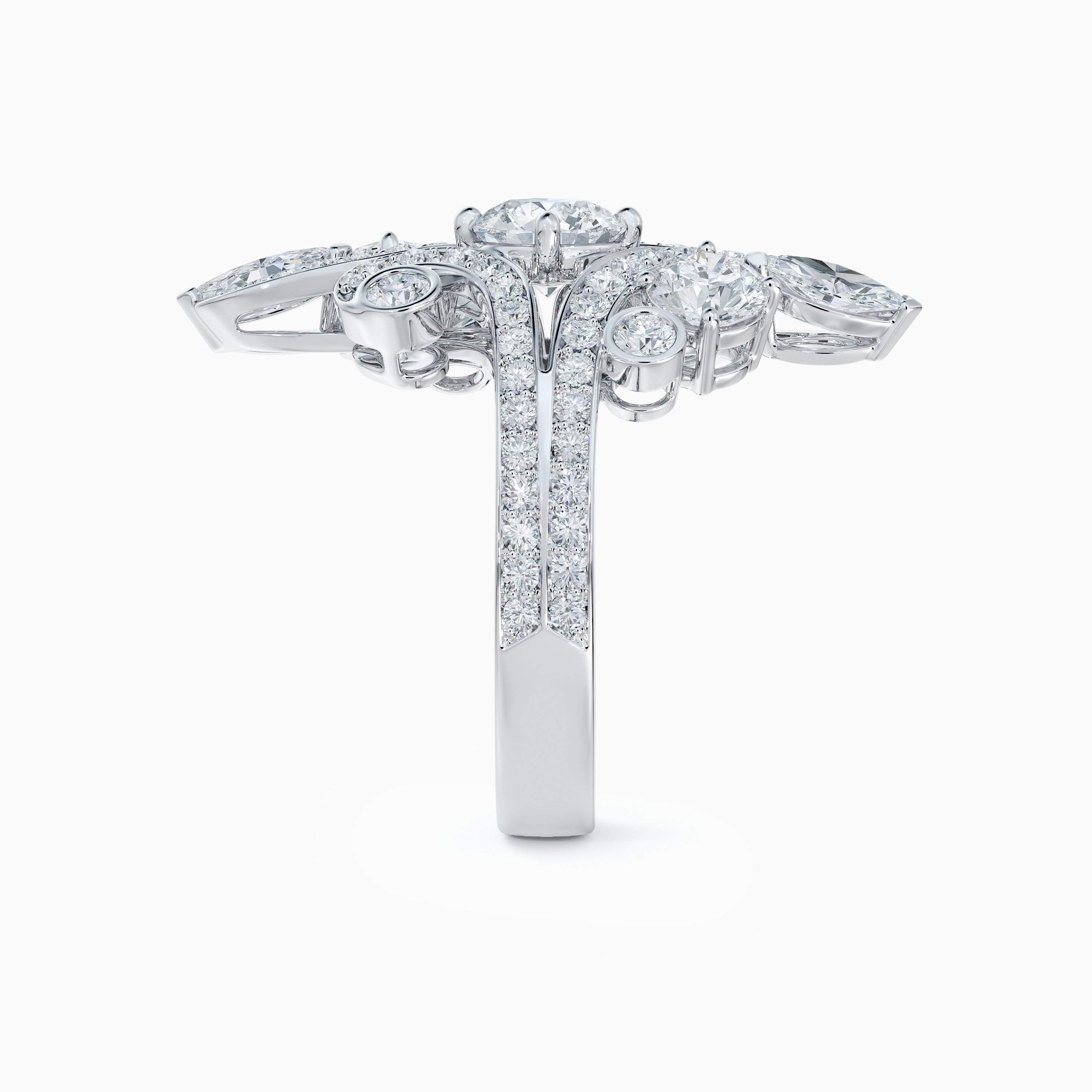 Adonis Rose Ring in white gold with round brilliant and marquise diamonds Adonis Rose Ring in white gold with round brilliant and marquise diamonds, image 3