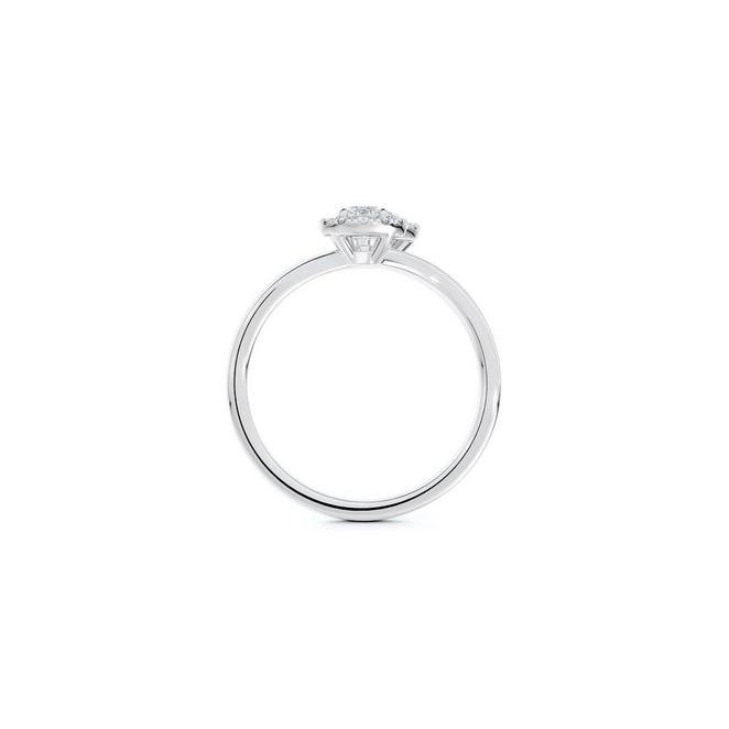 Aura Toi & Moi 鉑金梨形與圓形鑽石戒指