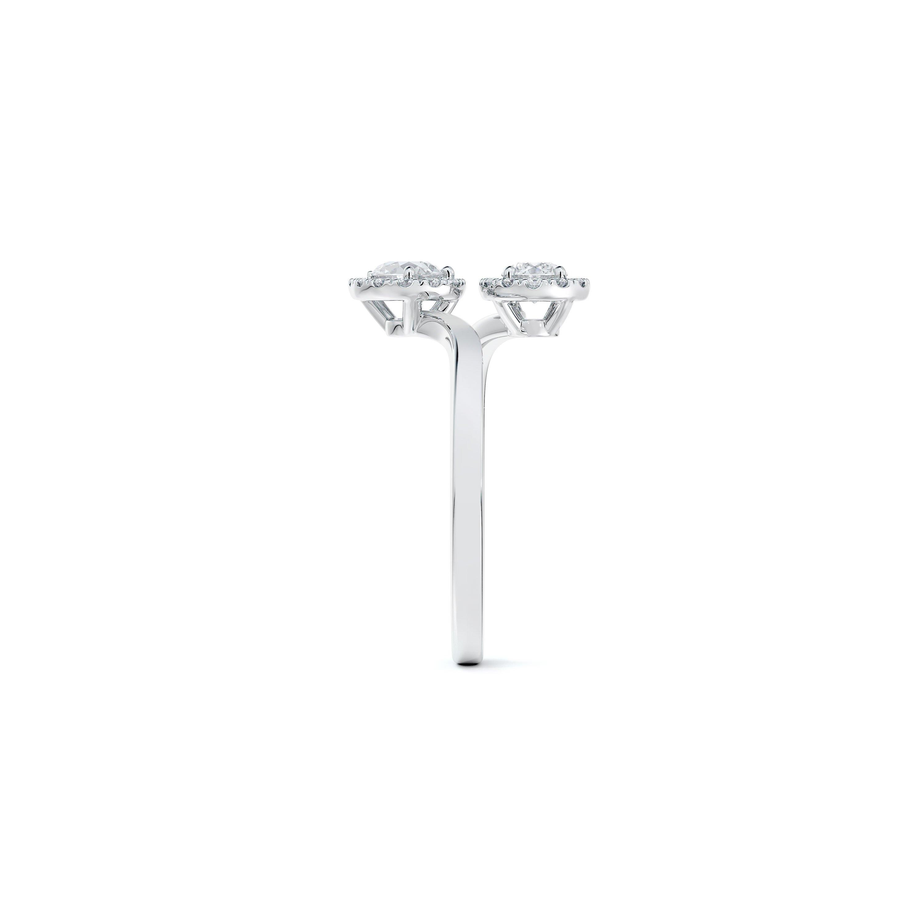 Aura Toi & Moi 水滴形和圓形明亮式切割鉆戒, image 3