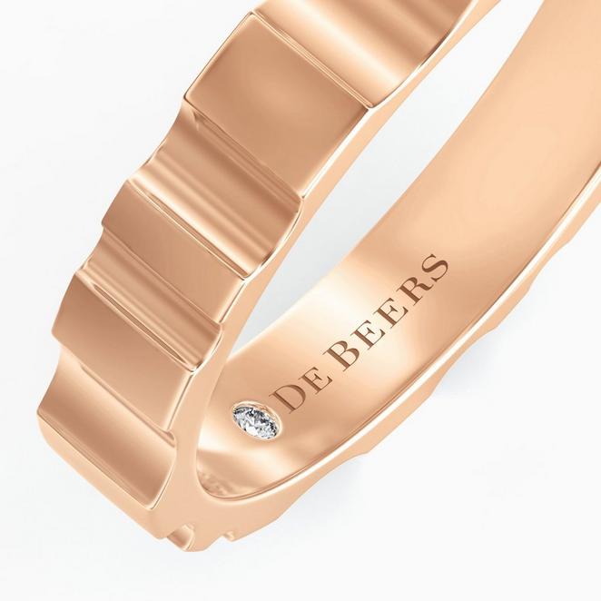 De Beers RVL Band Ring in Rose Gold, image 2