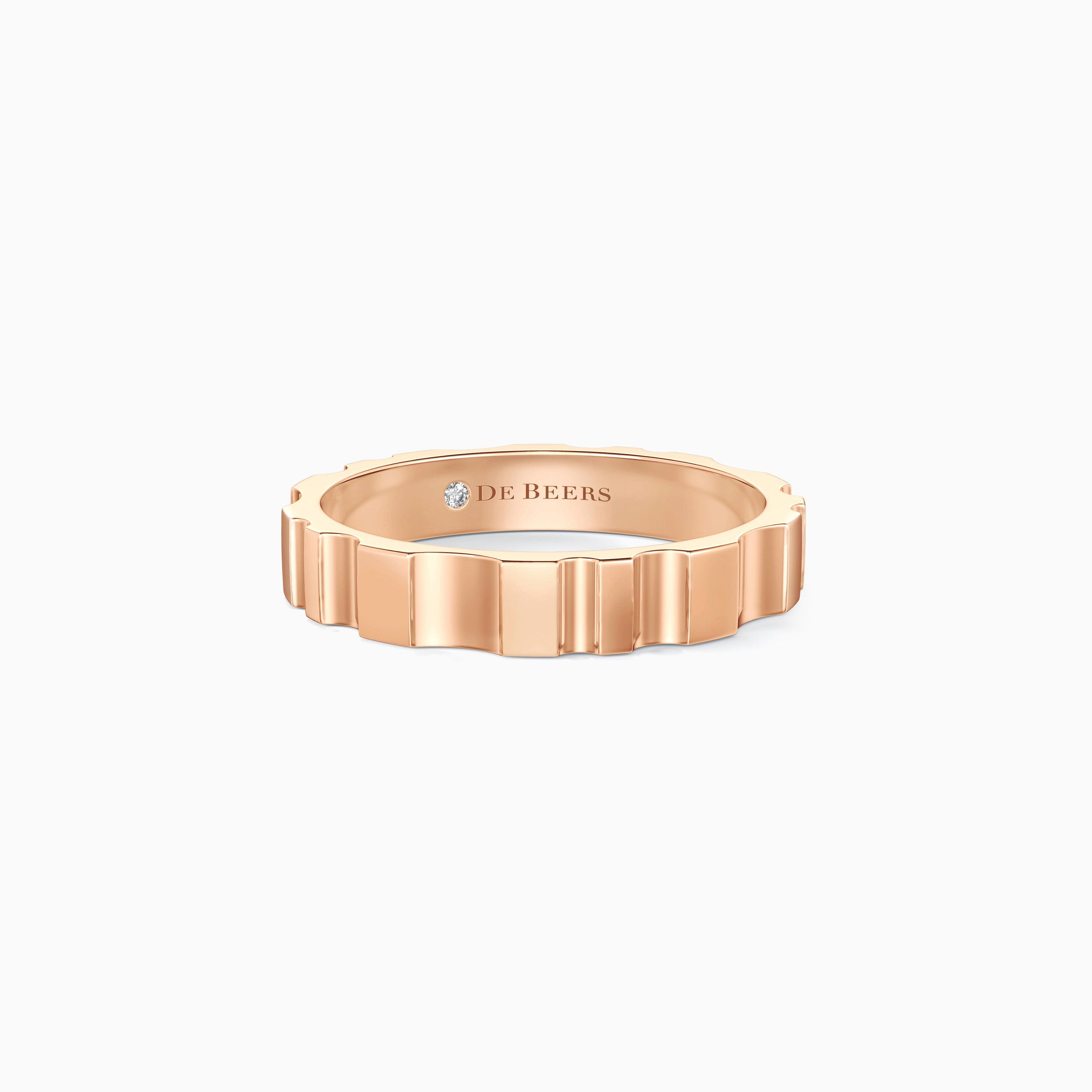 De Beers RVL Band Ring in Rose Gold, image 1