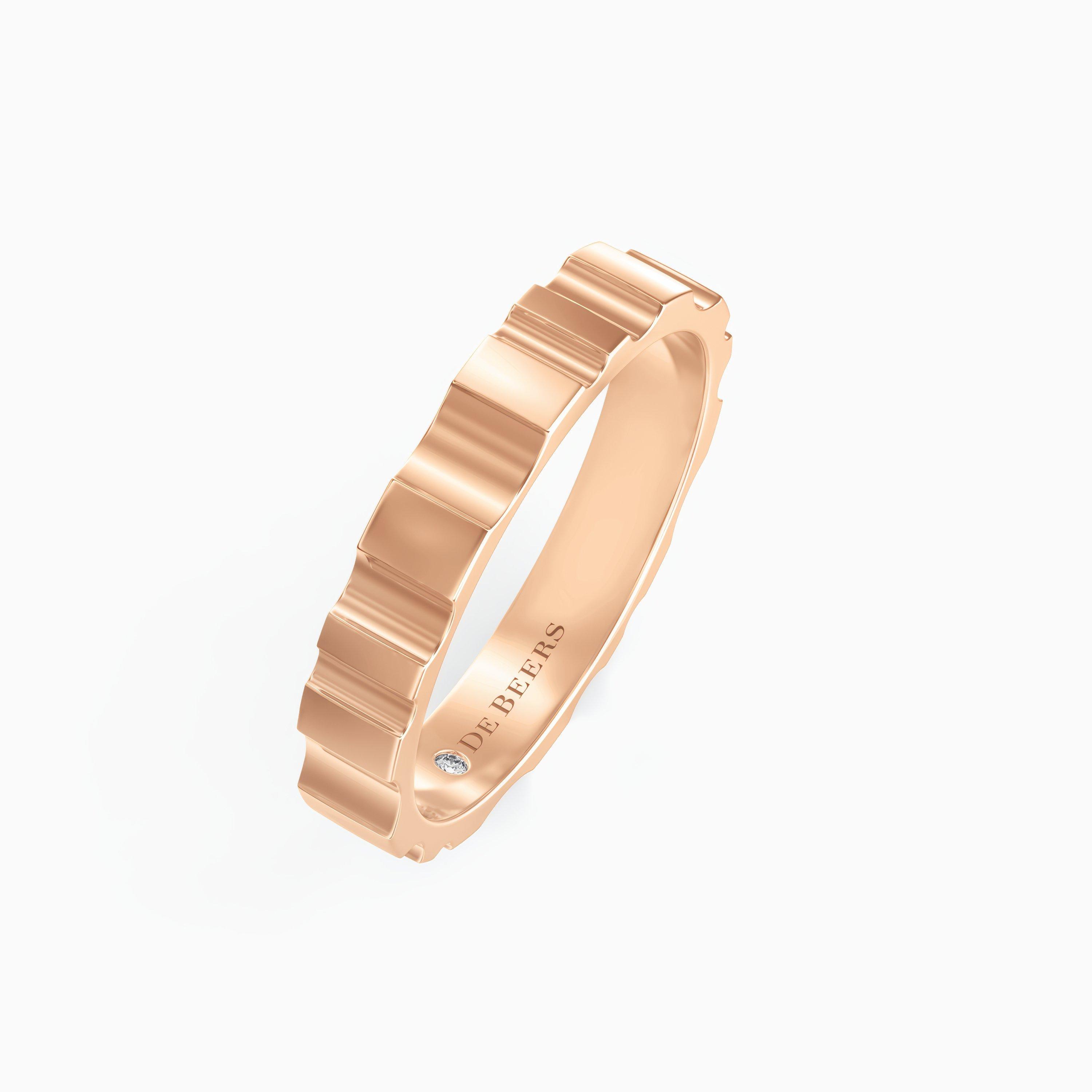 De Beers RVL Band Ring in Rose Gold, image 2