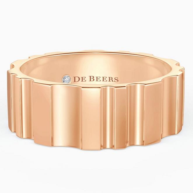 De Beers RVL Band Ring in Rose Gold, image 1