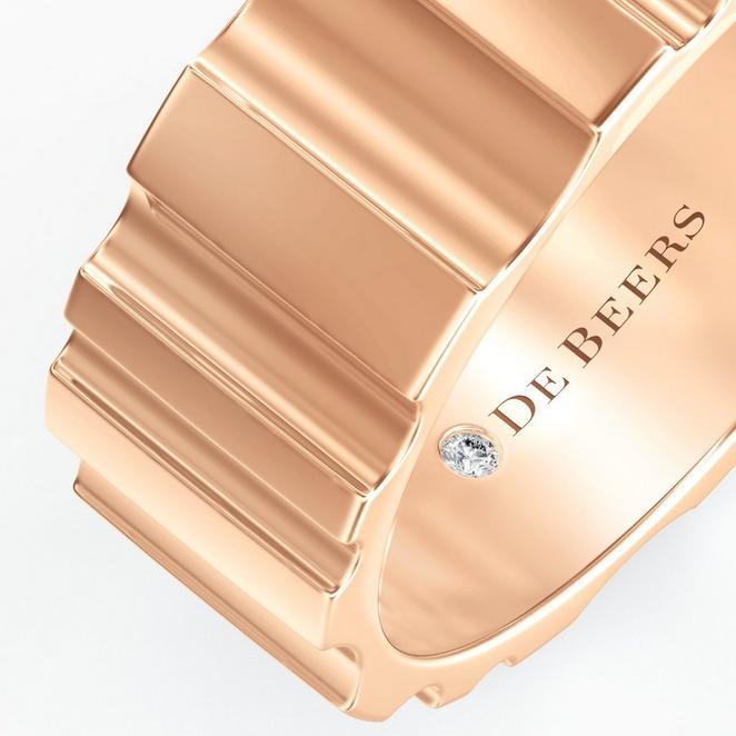 De Beers RVL Band Ring in Rose Gold, image 2