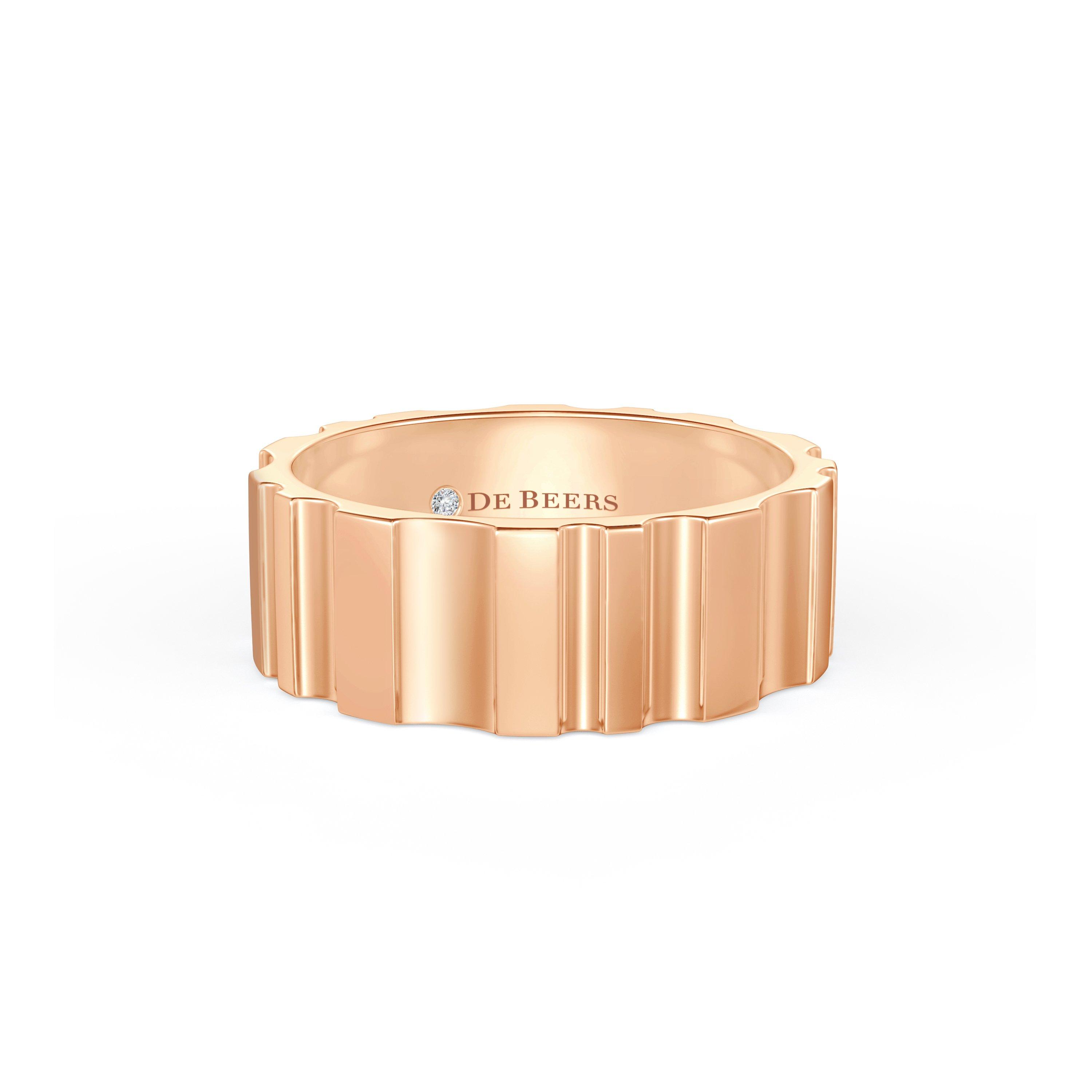 De Beers RVL Band Ring in Rose Gold