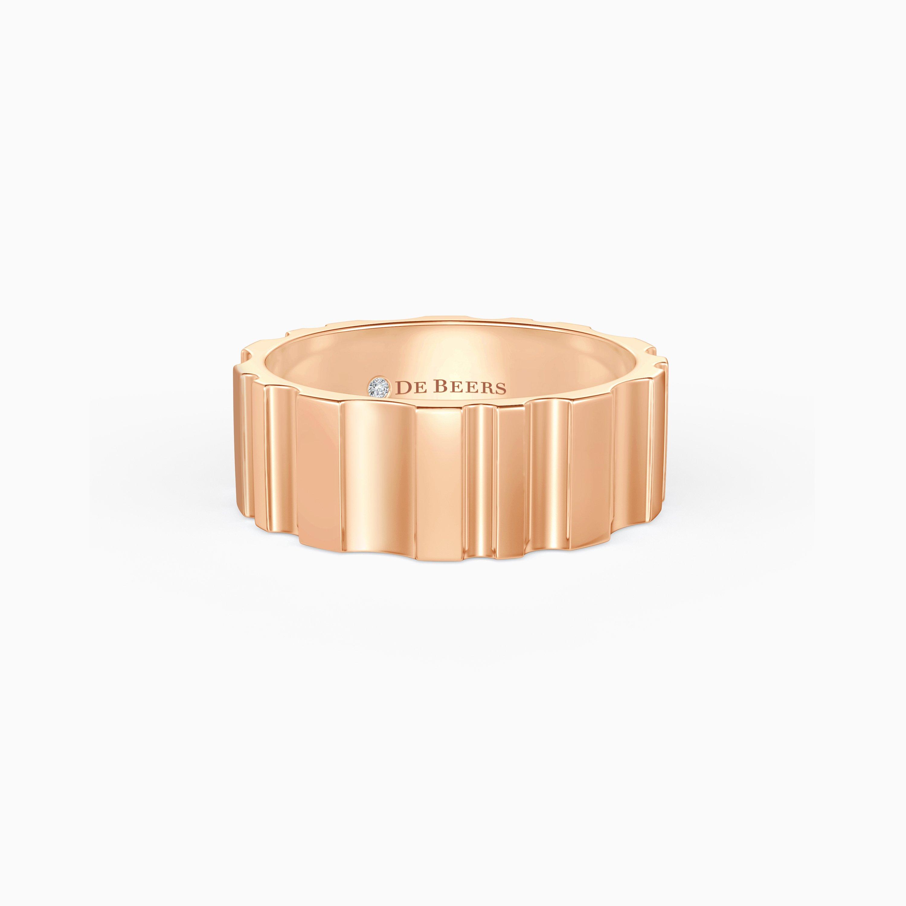 De Beers RVL Band Ring in Rose Gold, image 1