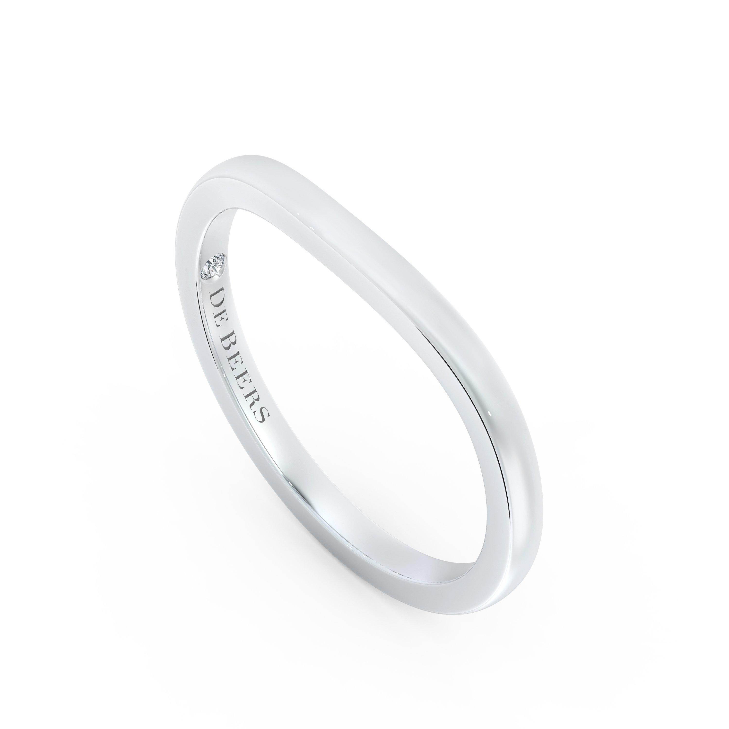 DB Classic Plain Shaped Wedding Band in Platinum, image 2