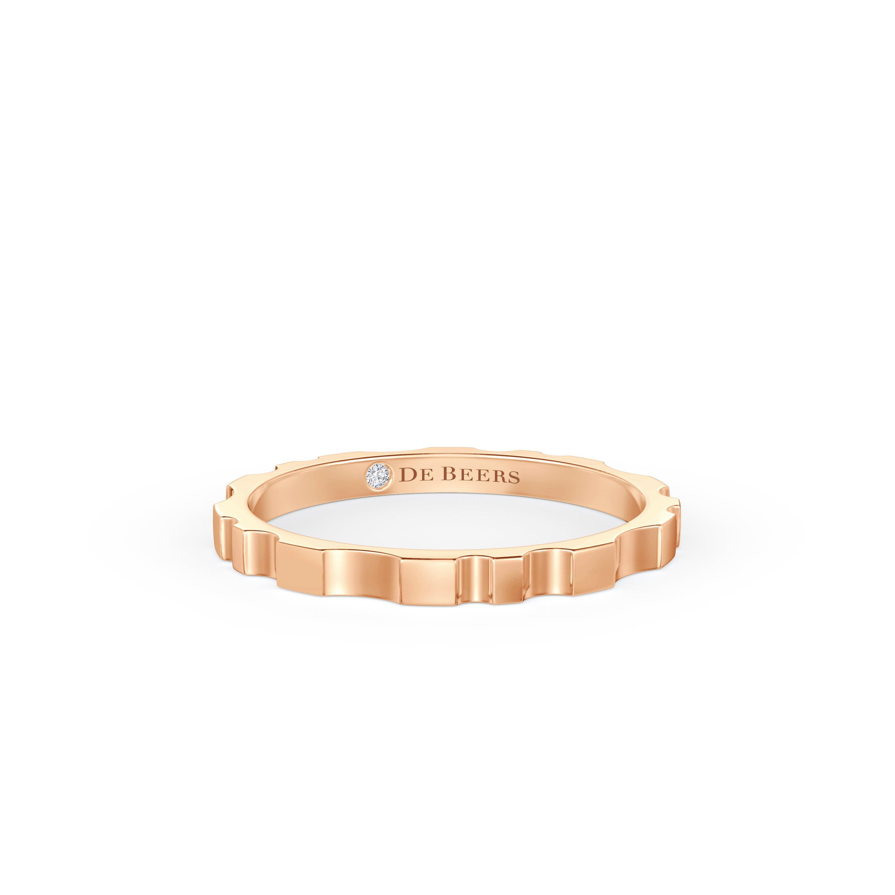 De Beers RVL Band Ring in Rose Gold