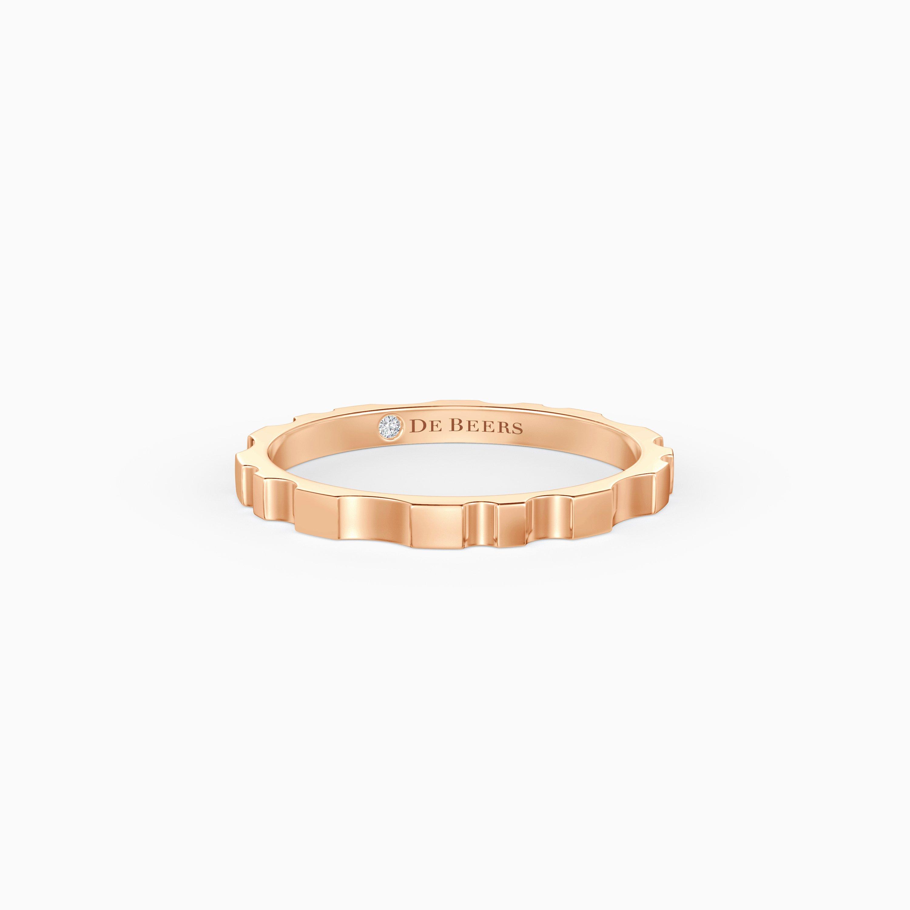 De Beers RVL Band Ring in Rose Gold, image 1