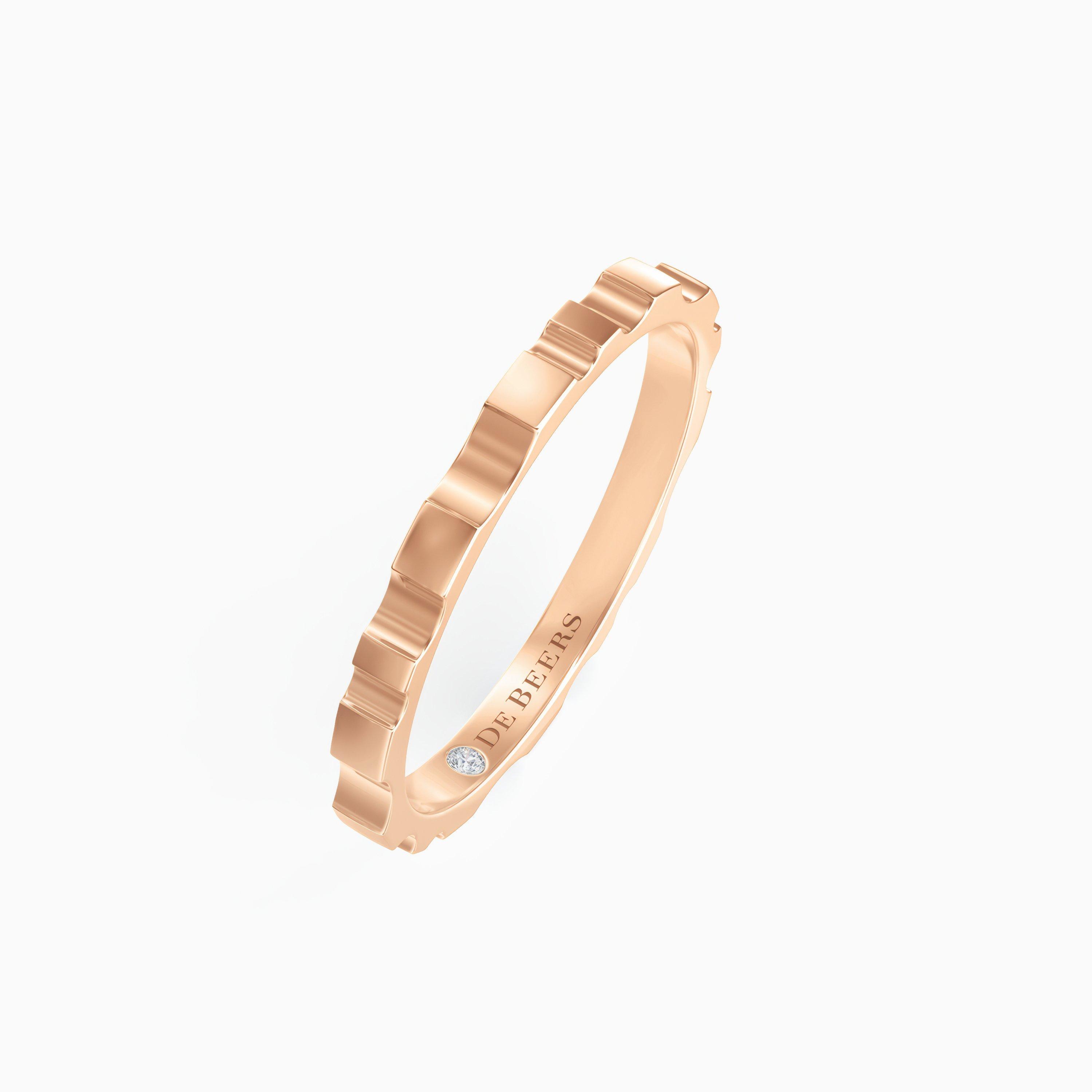 De Beers RVL Band Ring in Rose Gold, image 2