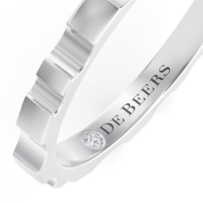 De Beers RVL Band Ring in White Gold, image 2
