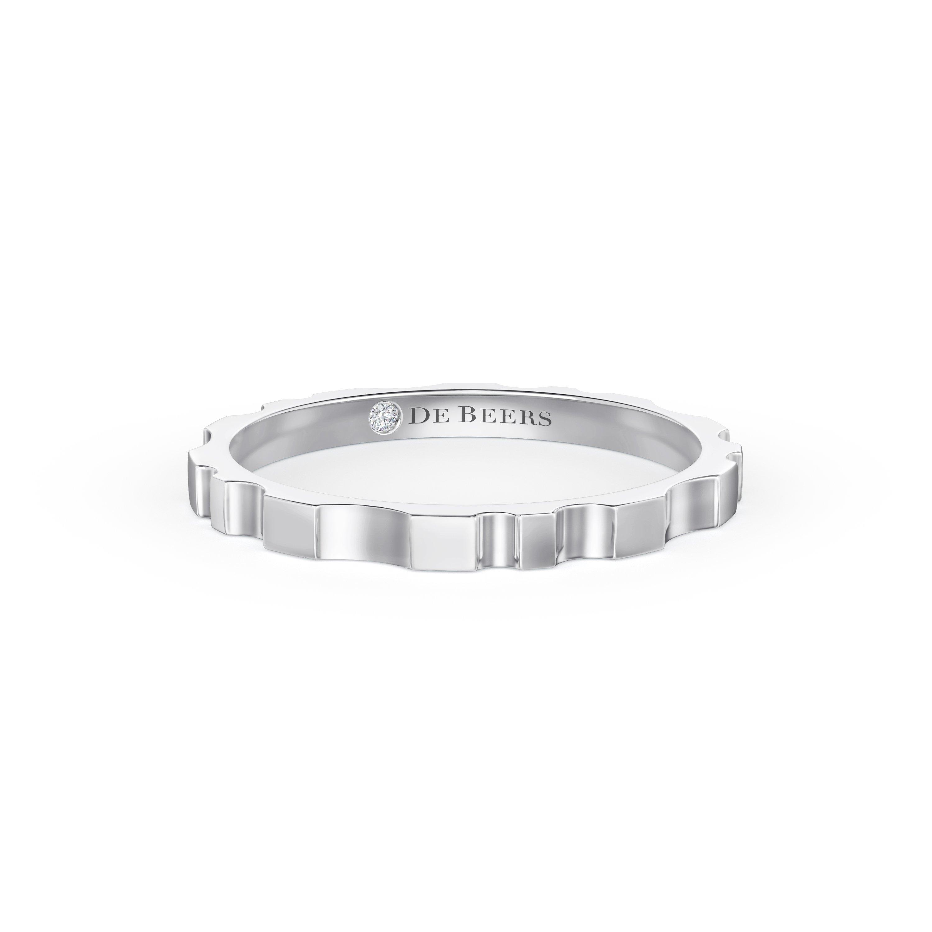 De Beers RVL Band Ring in White Gold, image 1