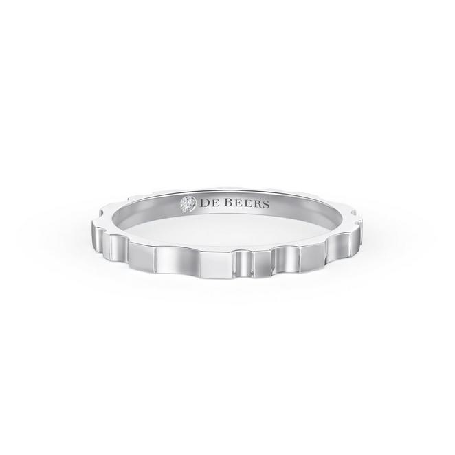 De Beers RVL Band Ring in White Gold