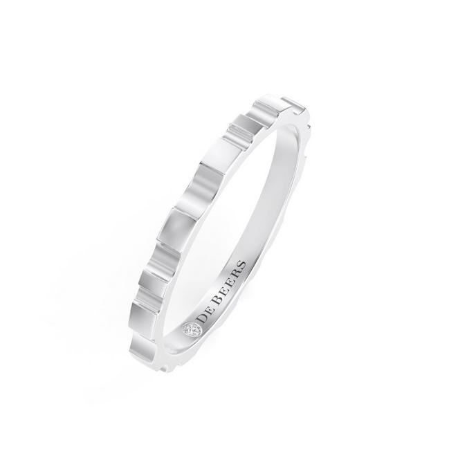 De Beers RVL Band Ring in White Gold