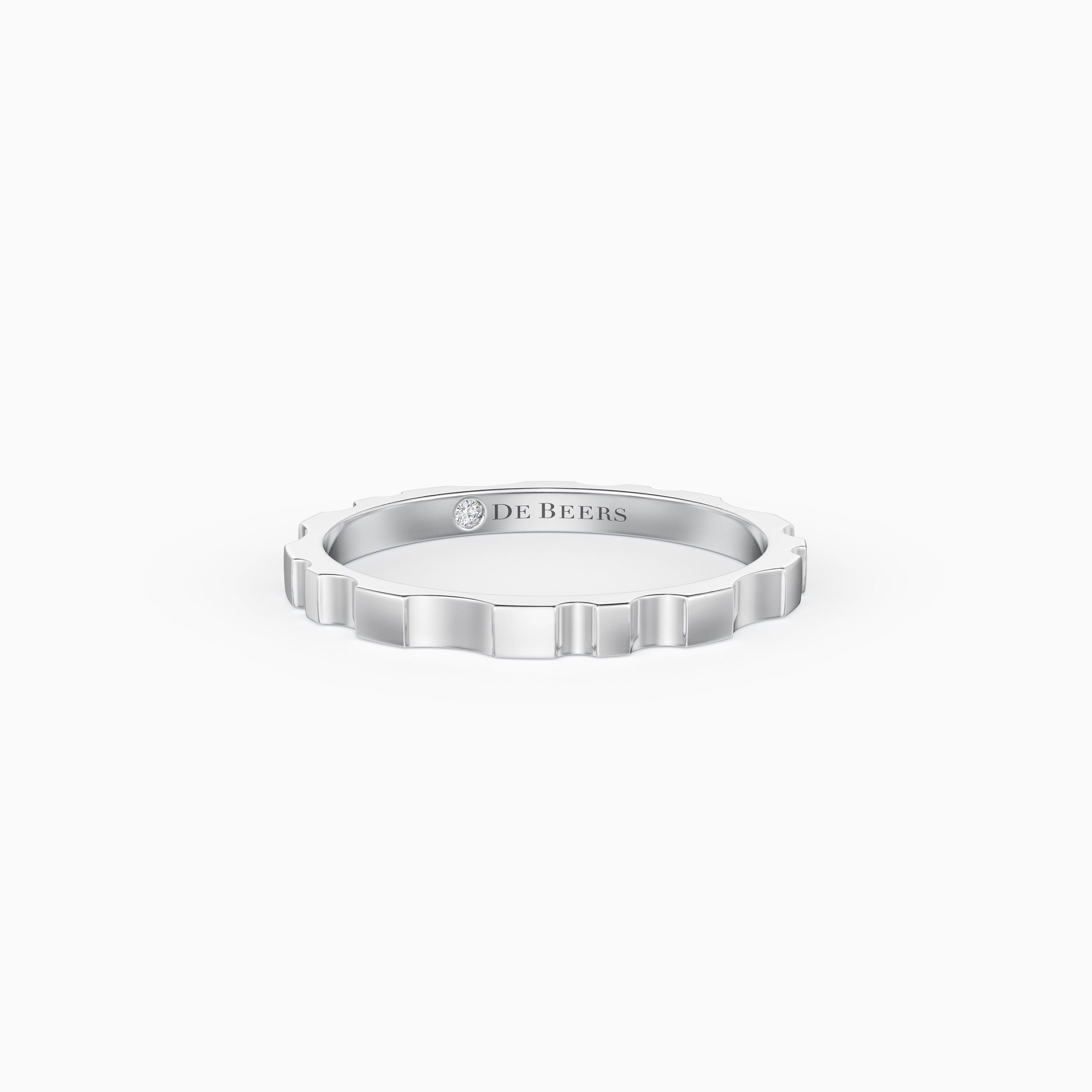 De Beers RVL Band Ring in White Gold, image 1