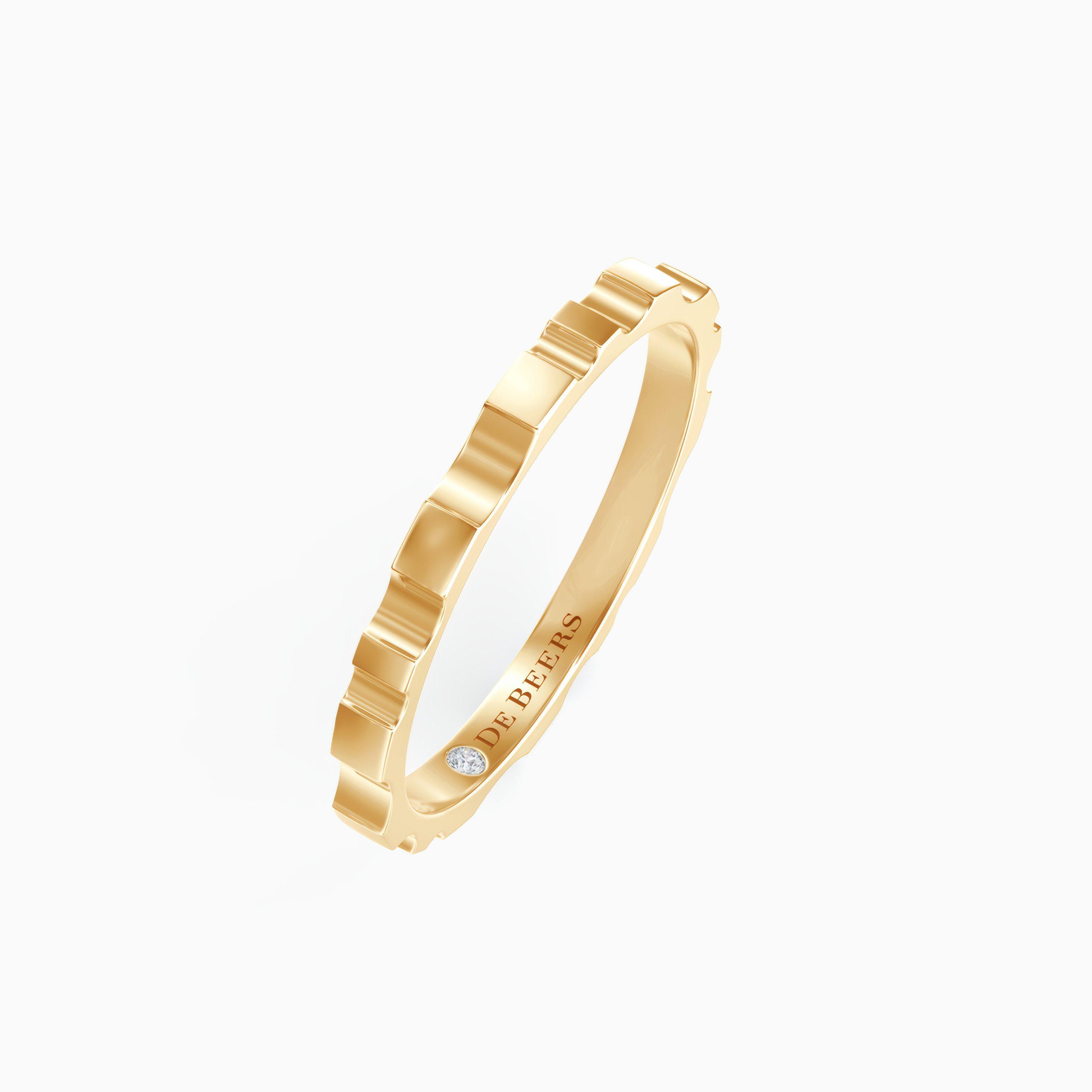 De Beers RVL Band Ring in Yellow Gold, image 2