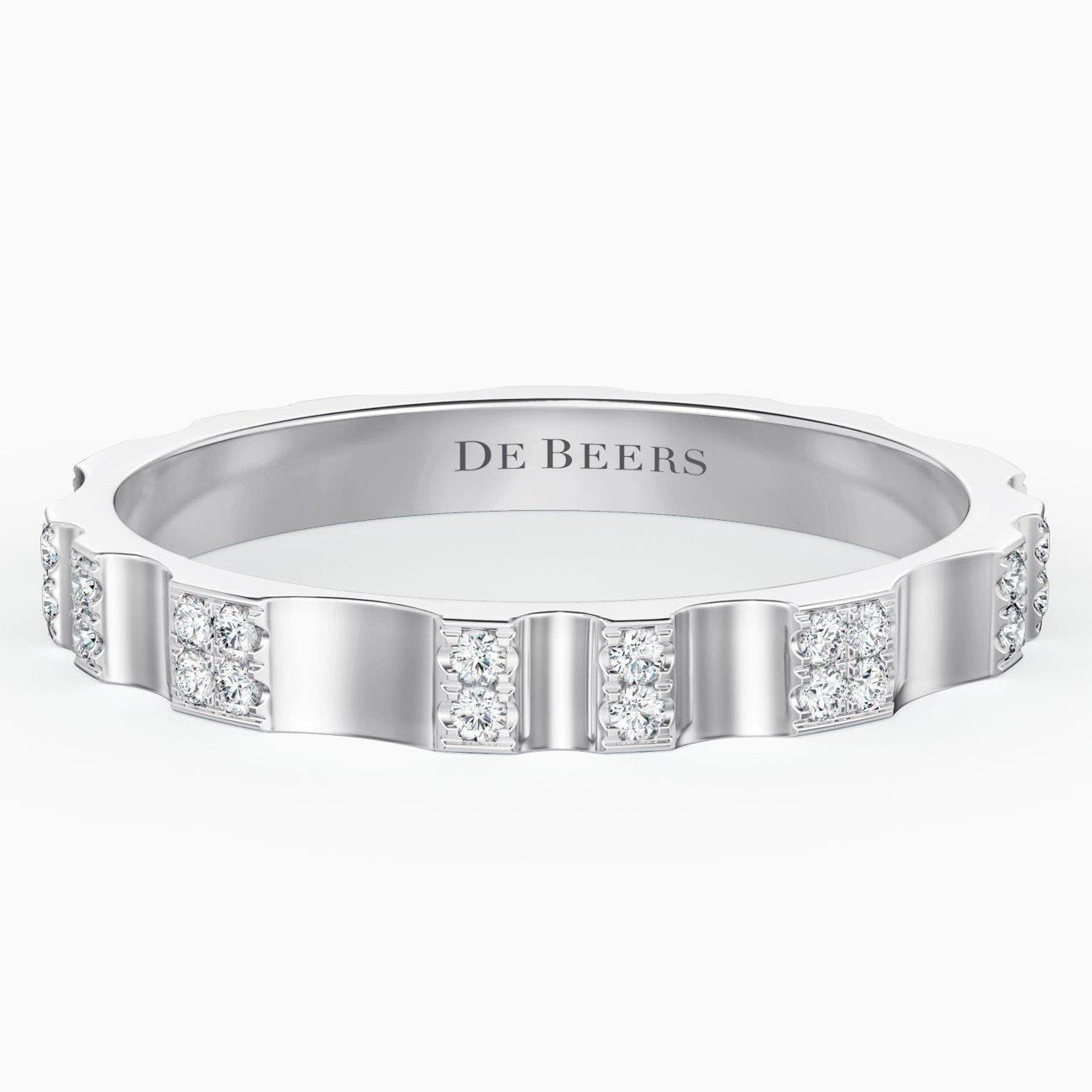 De Beers RVL 密鑲白金鉆石戒指, image 1