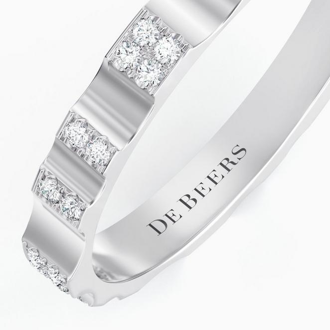 De Beers RVL Pavé Band in White Gold, image 2