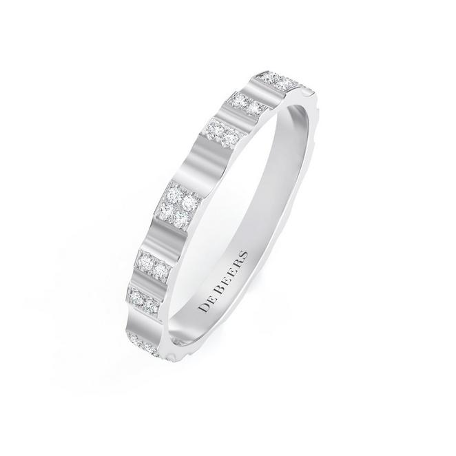 De Beers RVL Pavé Band in White Gold